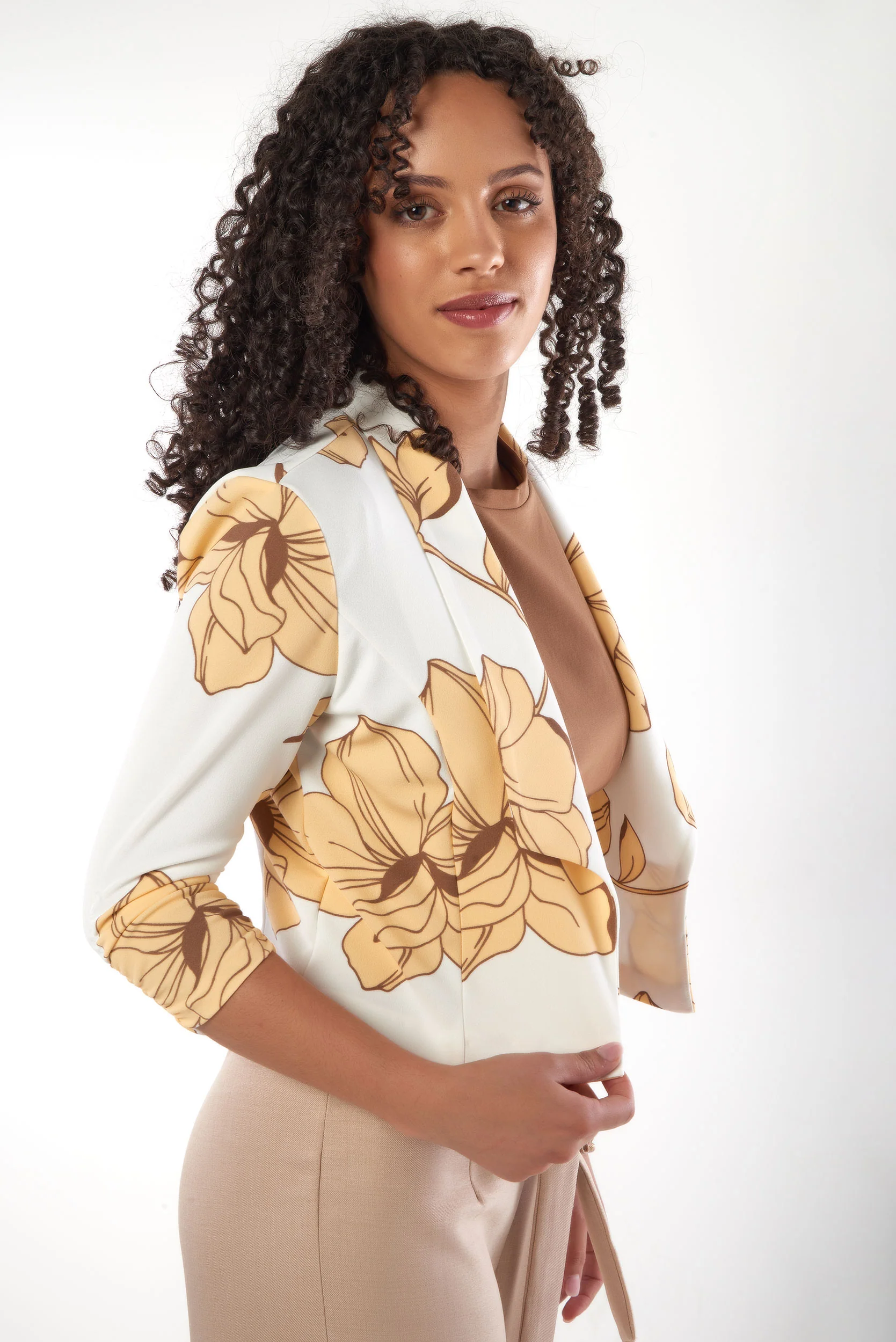 Veston Court Ă motif floral - JAMILA-P - (R-B20) - Image 3