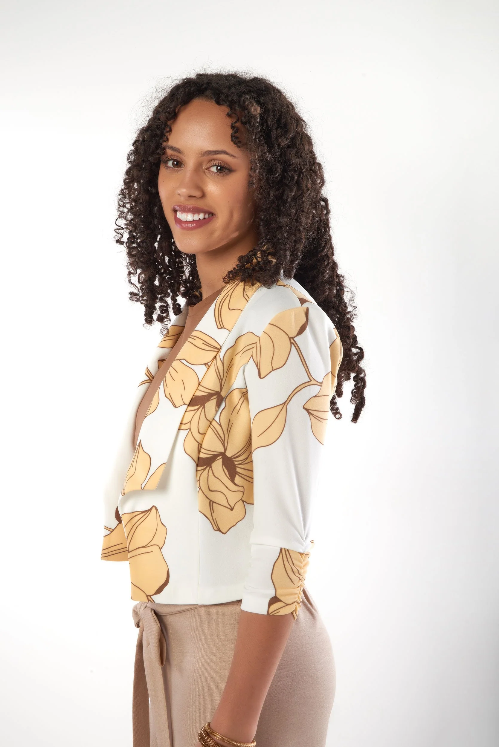 Veston Court Ă motif floral - JAMILA-P - (R-B20) - Image 4