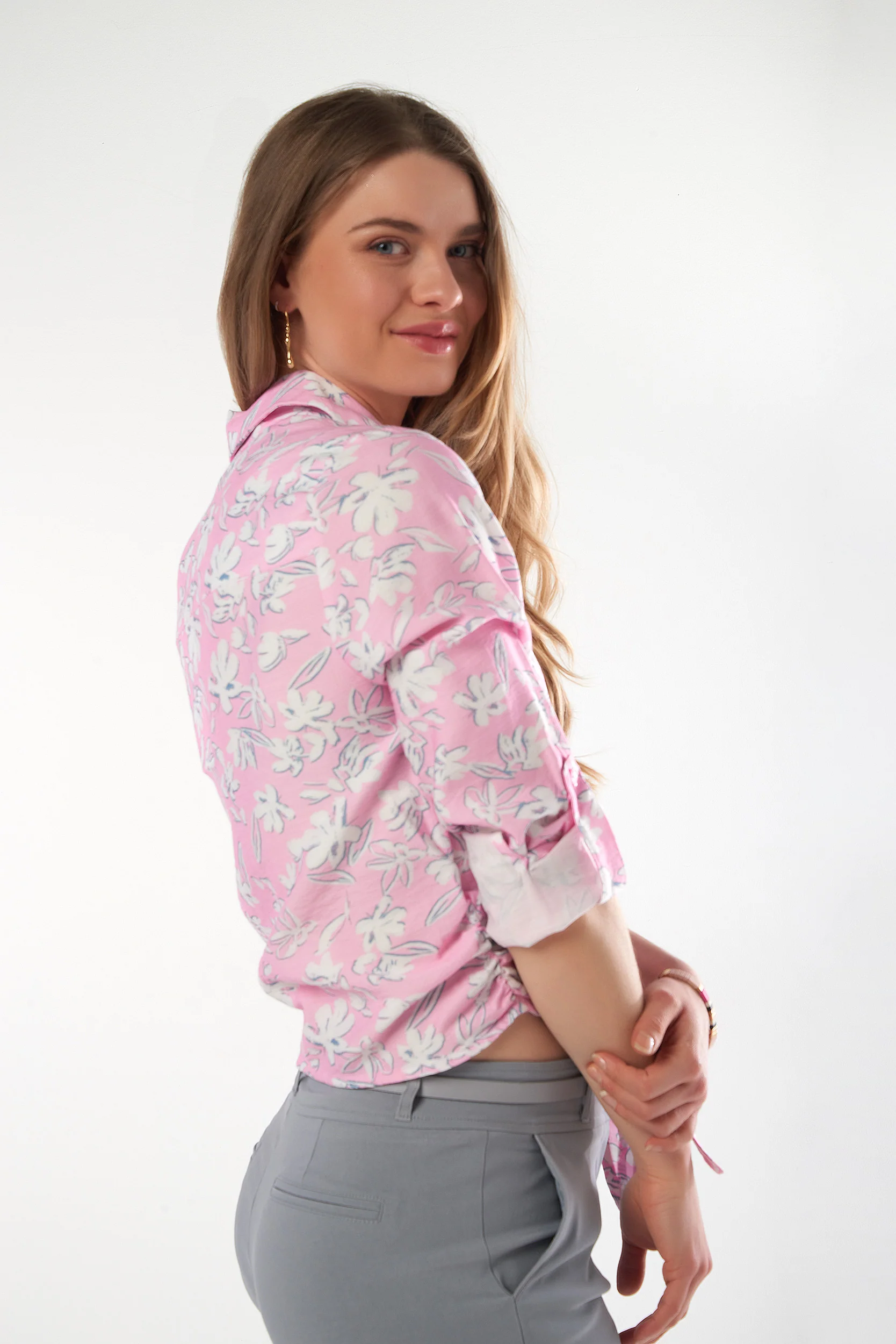 Blouse fleurie avec noeud - CARMEL-Z1F - (E-A6) - Image 3