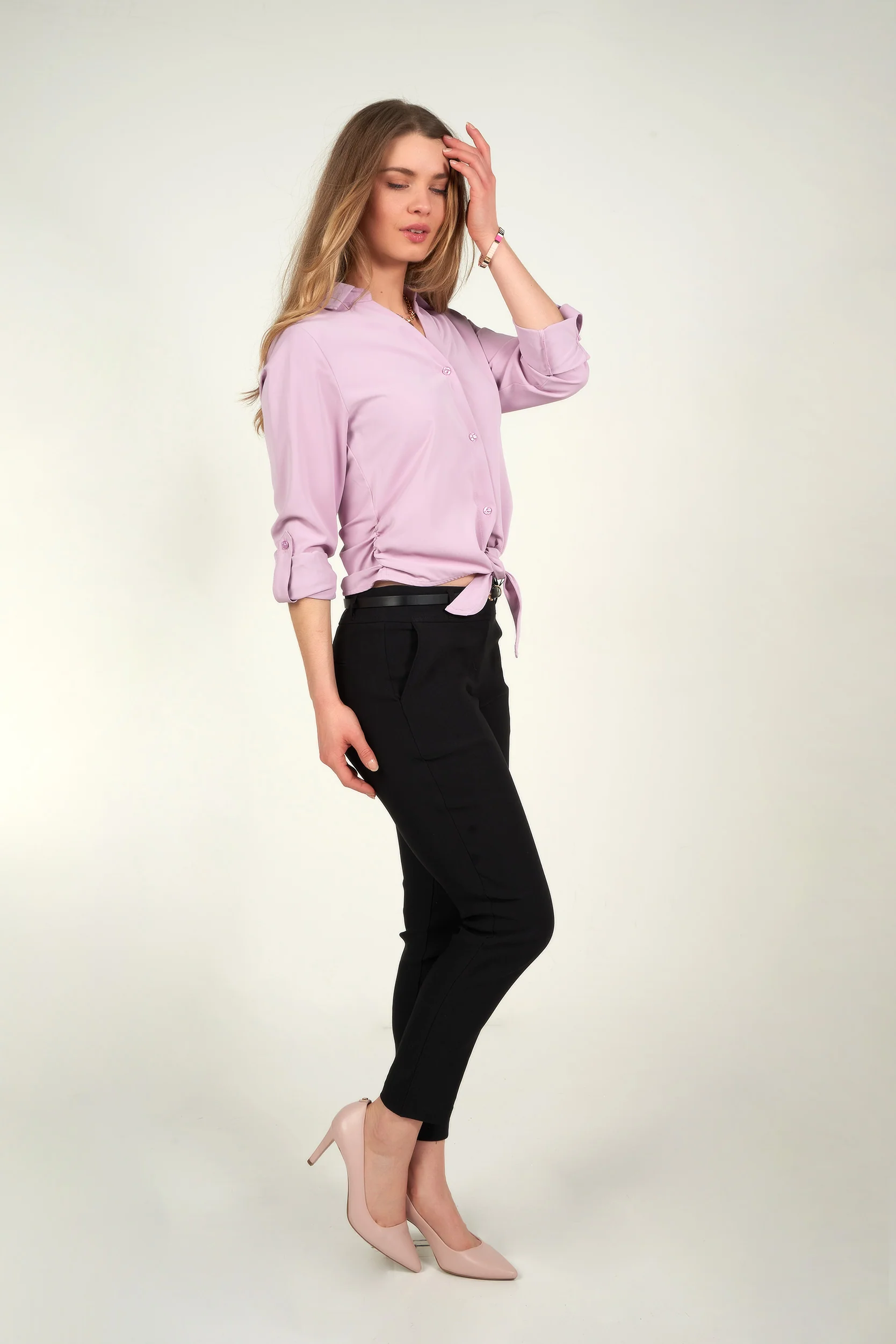 Blouse fluide nouée élégante - CARMEL-Z1U - (E-A5) - Image 4