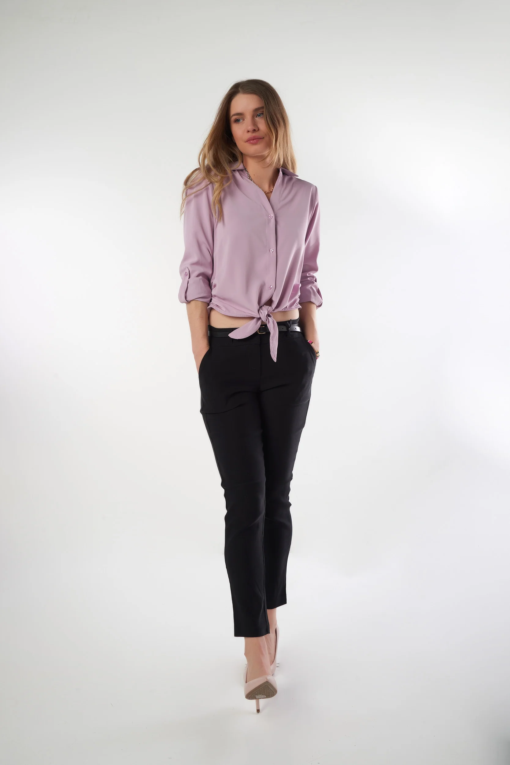 Blouse fluide nouée élégante - CARMEL-Z1U - (E-A5) - Image 5