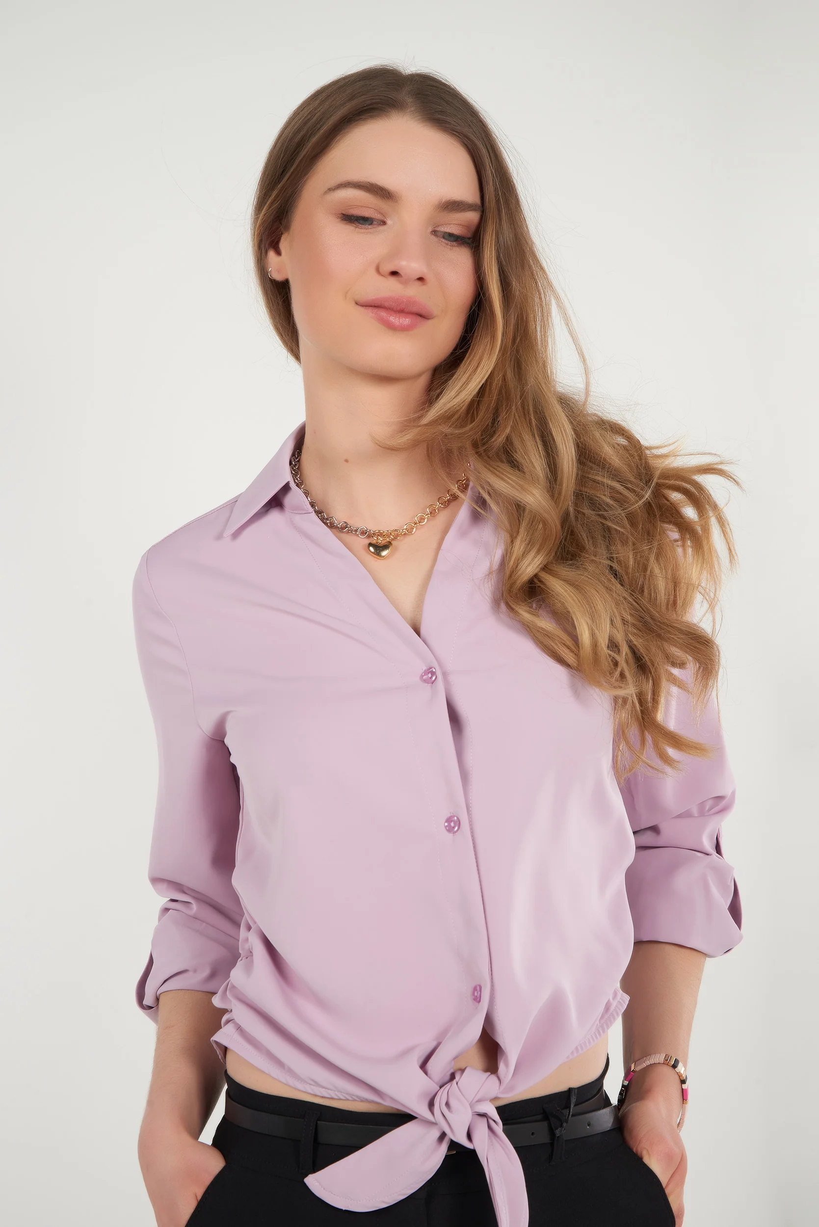 Blouse fluide nouée élégante - CARMEL-Z1U - (E-A5) - Image 8