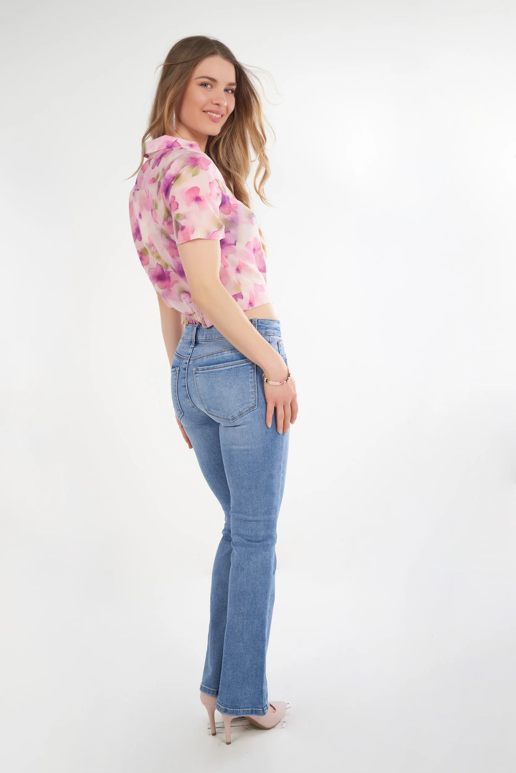 Blouse fleurie aquarelle - FINA-CF - (E-A6) - Image 6
