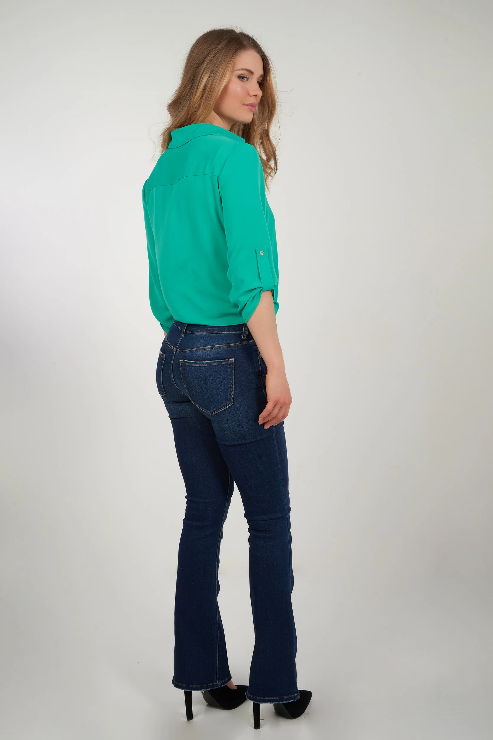 Blouse unie à manches trois-quarts -CARMELA-25 - (R-B9) - Image 25