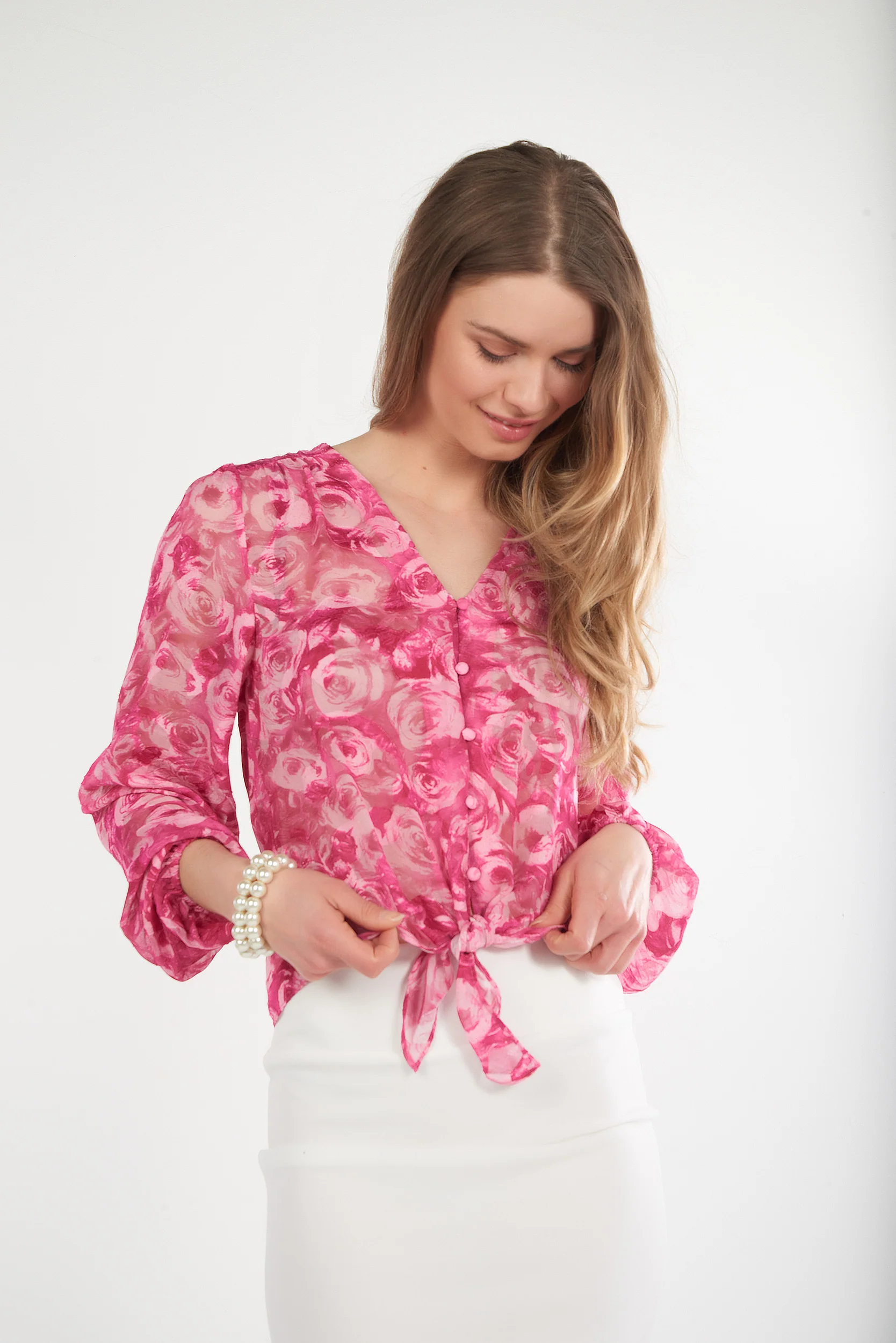 Blouse en chiffon fleurie - ALYSSA-L - (E-B1) - Image 2