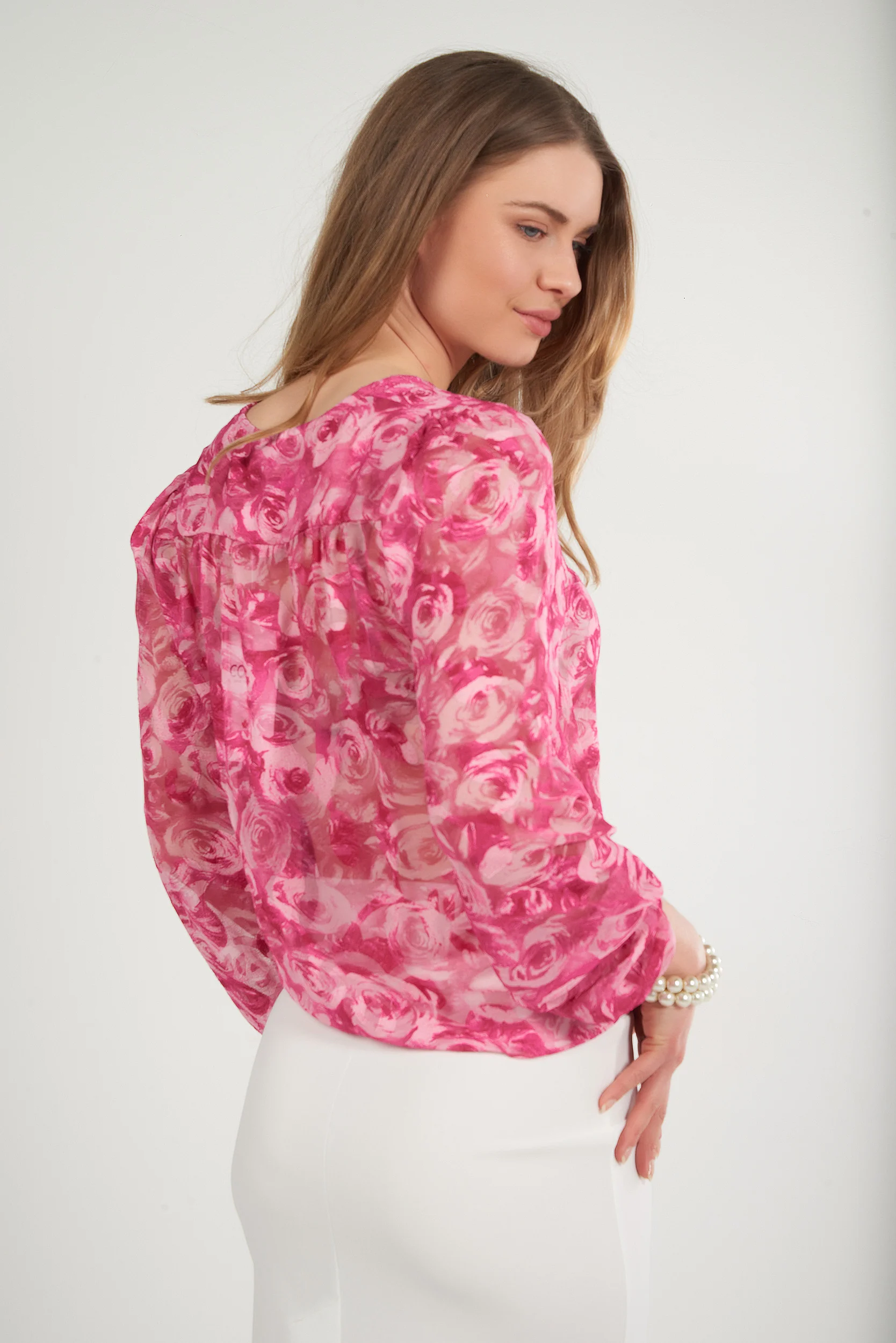 Blouse en chiffon fleurie - ALYSSA-L - (E-B1) - Image 3