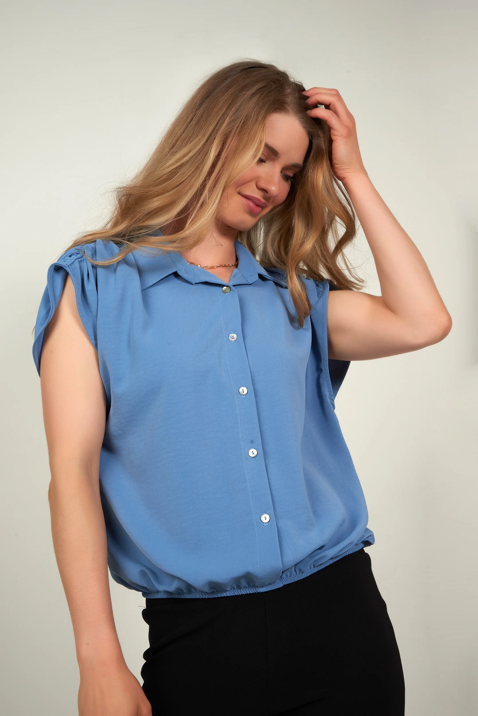 Blouse sans manches unie - ELEONORE2 - (R-B10) - Image 4
