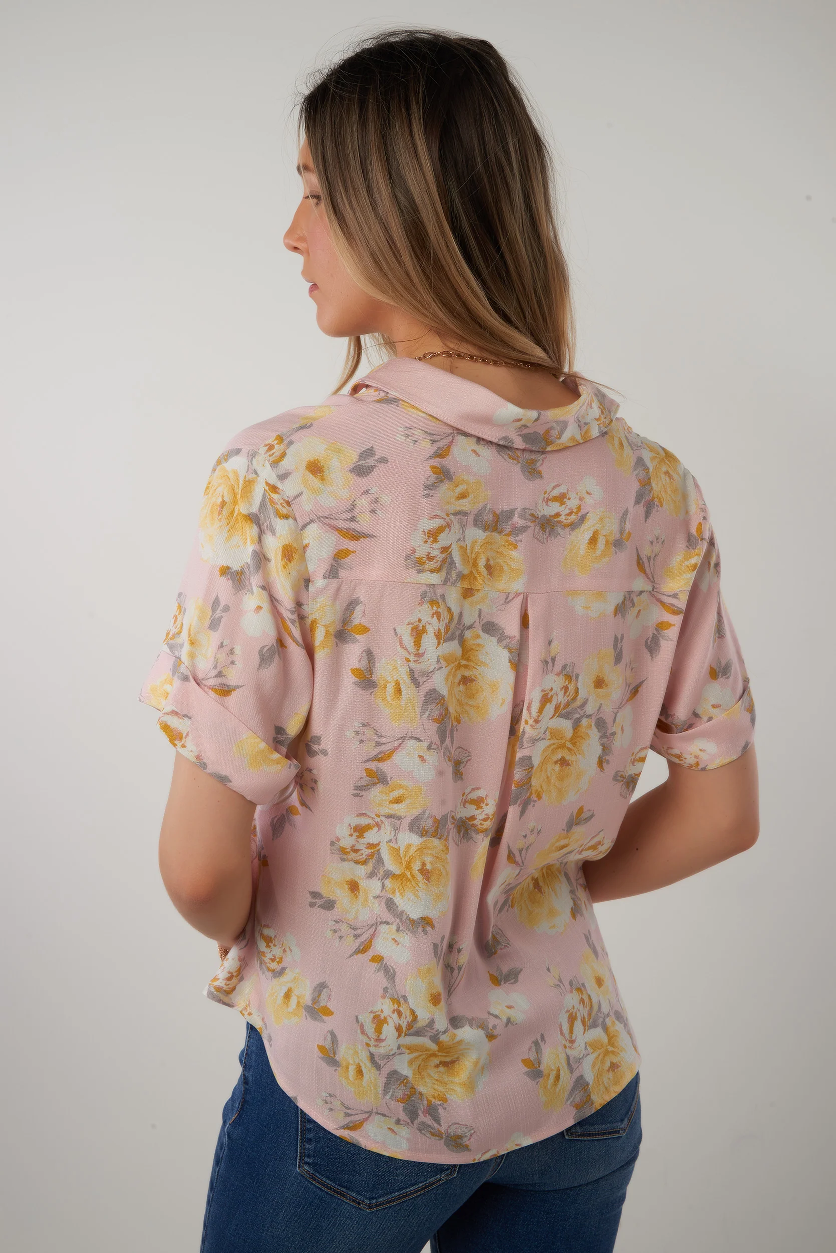 Blouse fleurie à manches courtes - NORMA-NPK2 - (R-A10) - Image 10