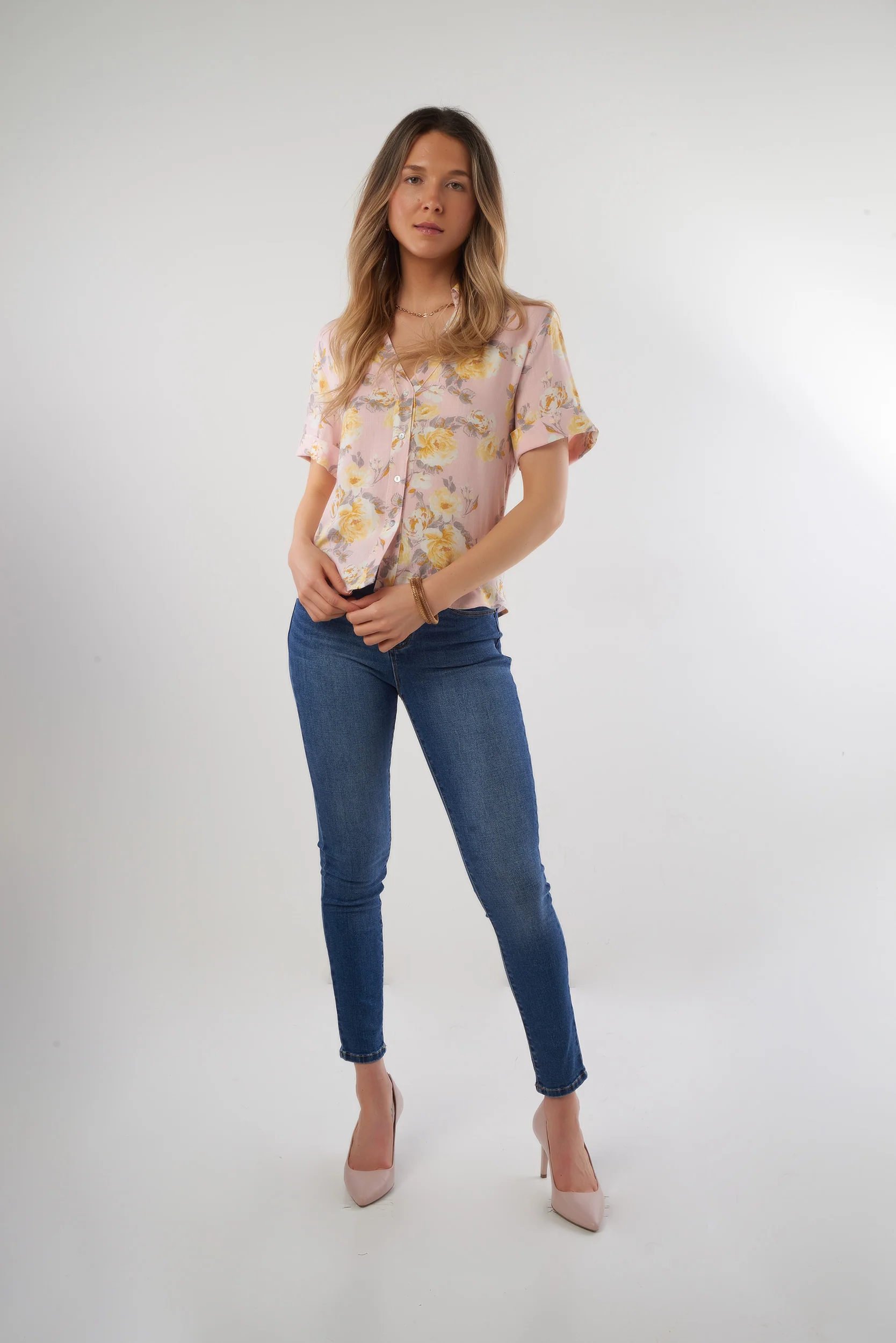 Blouse fleurie à manches courtes - NORMA-NPK2 - (R-A10) - Image 11