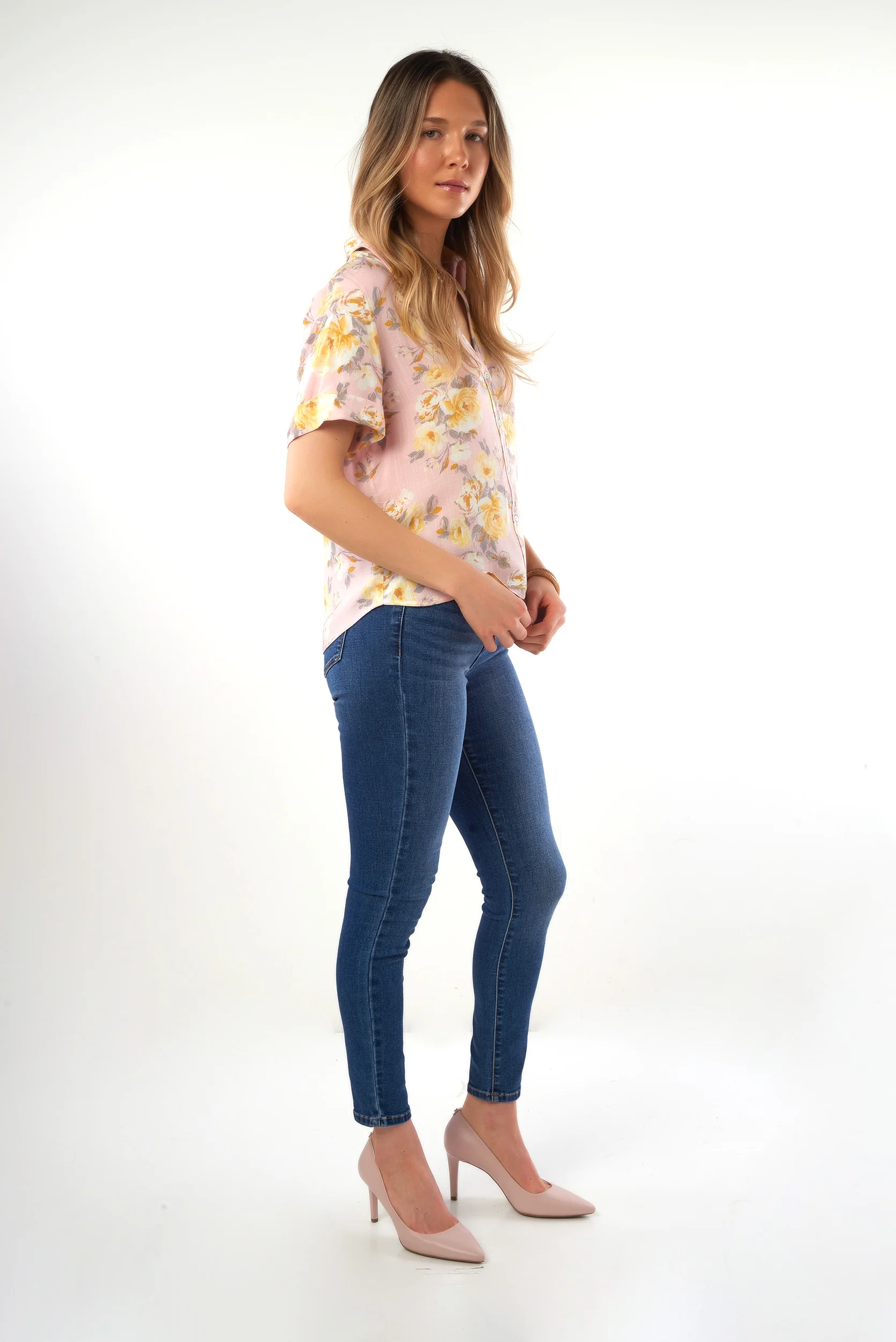 Blouse fleurie à manches courtes - NORMA-NPK2 - (R-A10) - Image 12