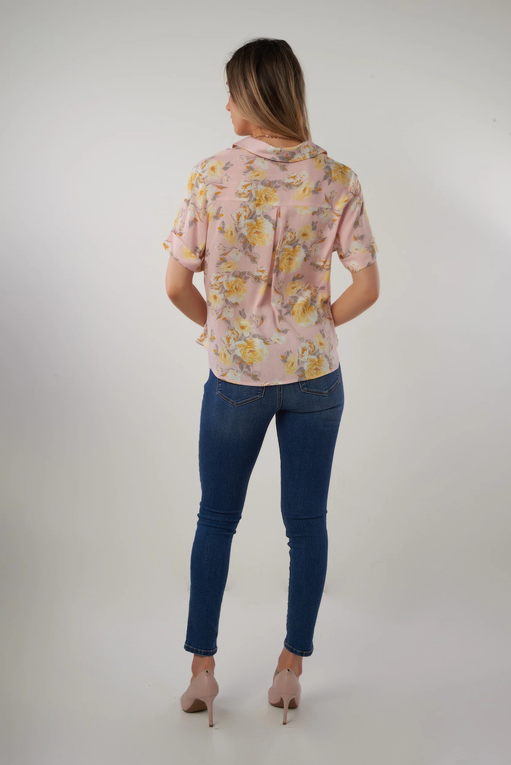 Blouse fleurie à manches courtes - NORMA-NPK2 - (R-A10) - Image 13