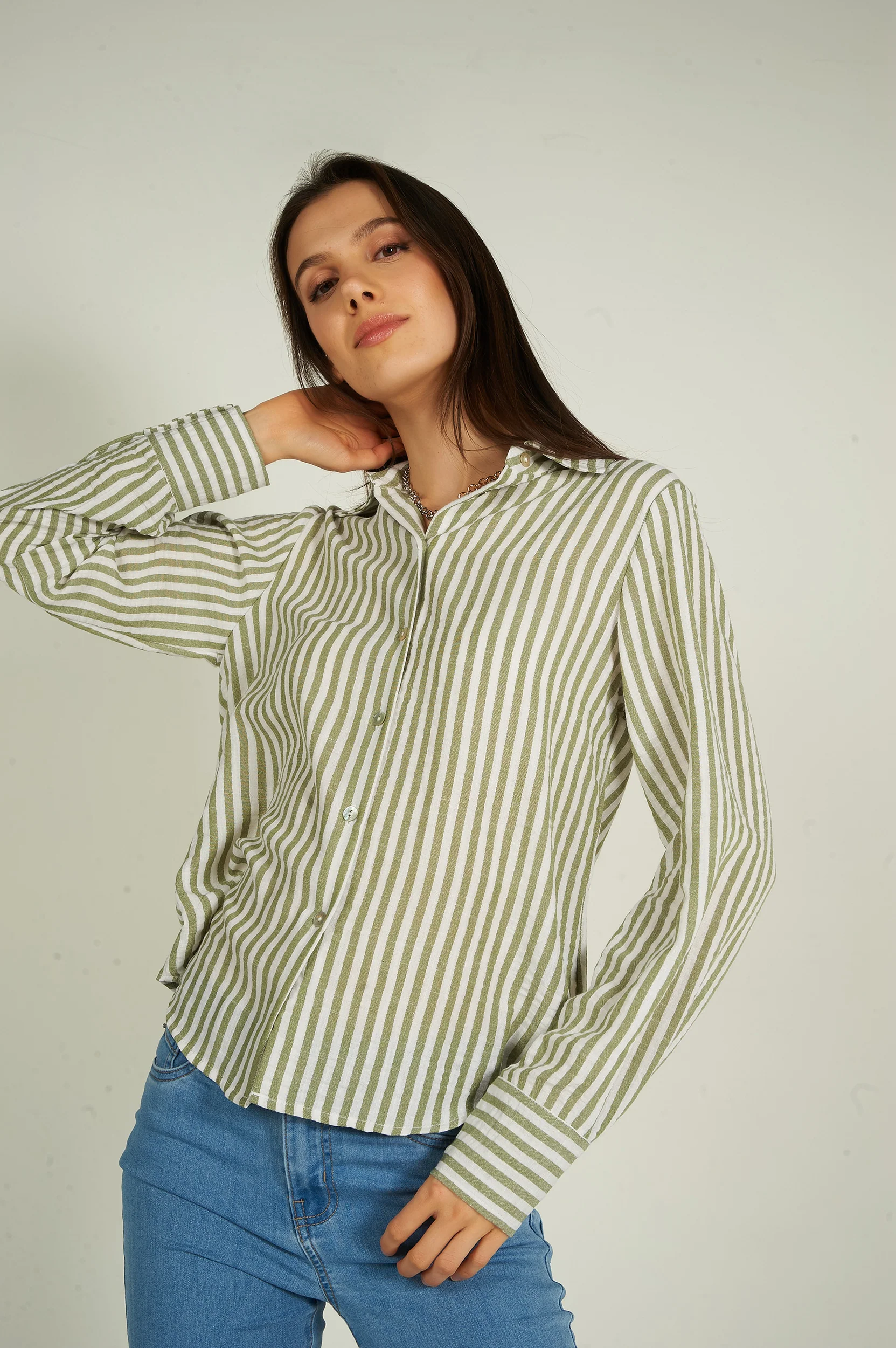 Blouse rayée à manches longues - GOLDY - (R-A19) - Image 8