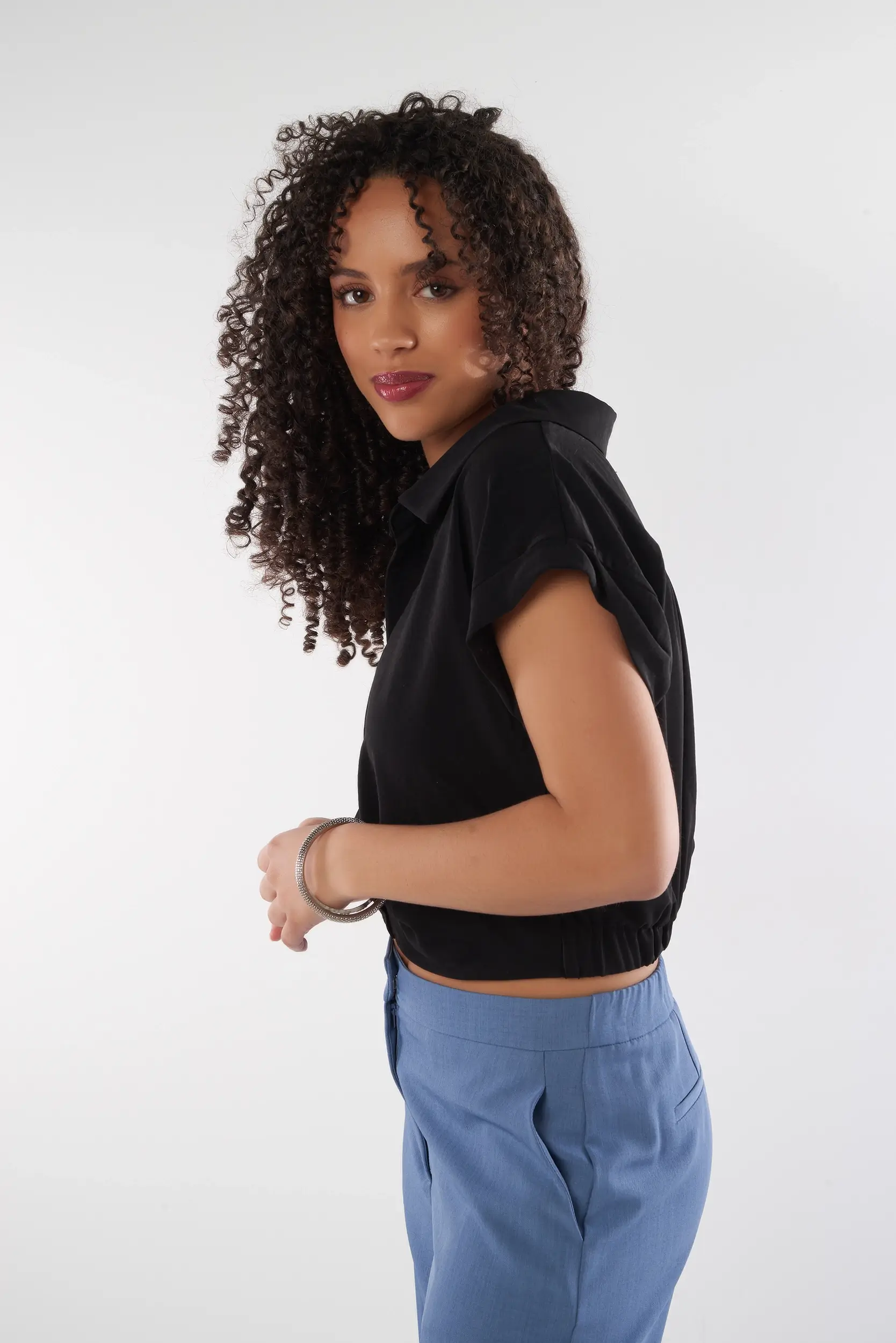 Blouse avec bande élastique à la taille - IT92518H - (E-A8) - Image 10