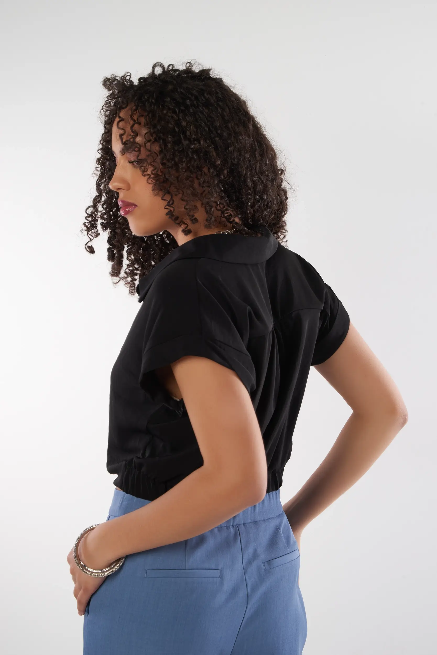 Blouse avec bande élastique à la taille - IT92518H - (E-A8) - Image 11