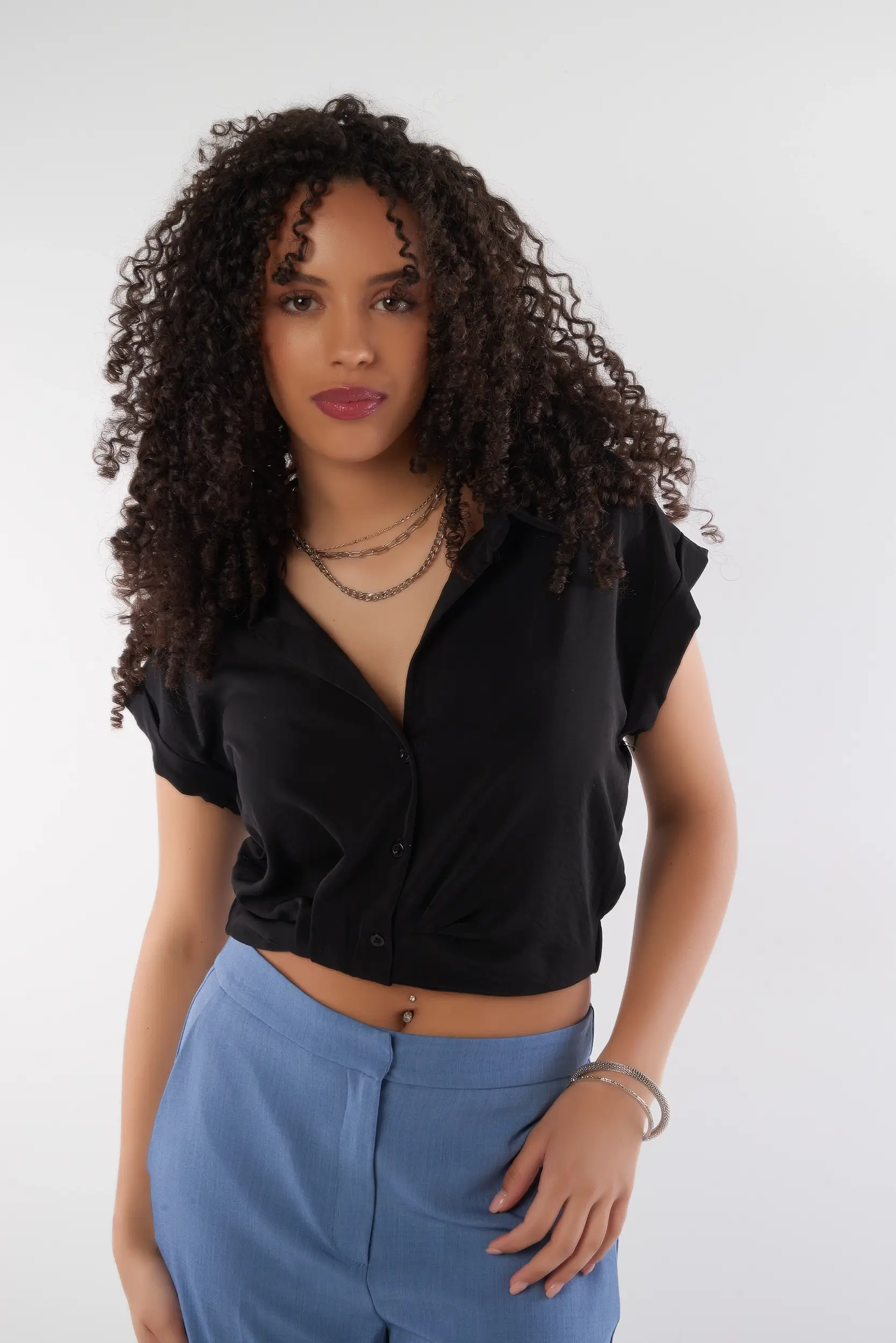 Blouse avec bande élastique à la taille - IT92518H - (E-A8) - Image 9