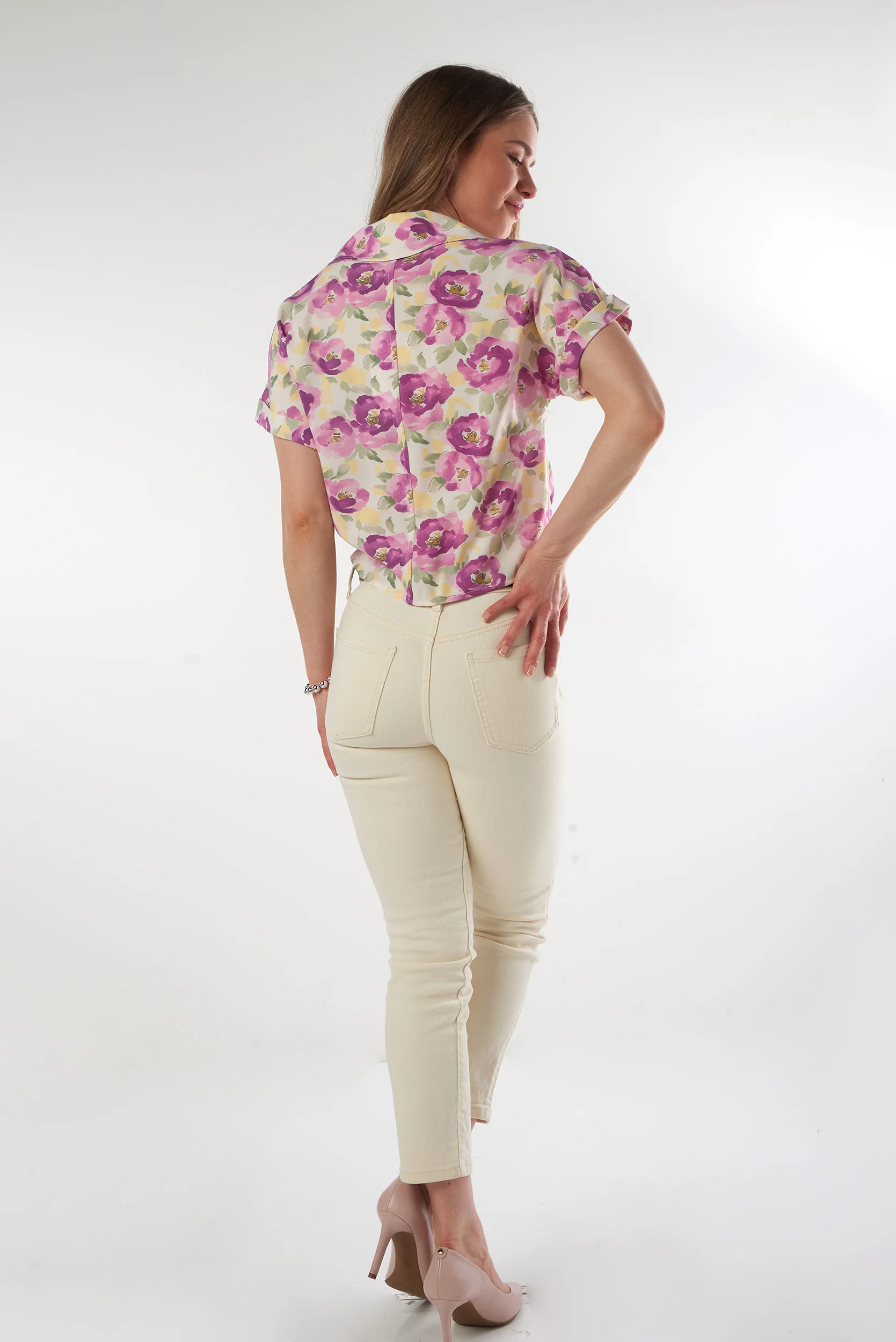 Blouse fleurie à manches courtes - ELISHA - (E-A7) - Image 13