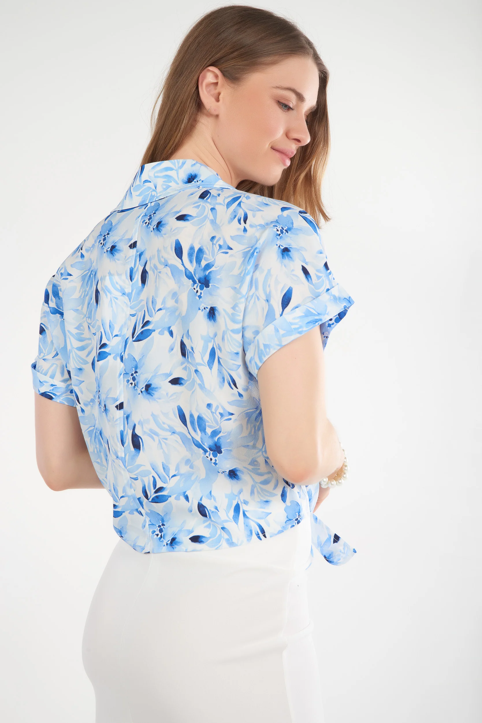 Blouse fleurie à manches courtes - ELISHA - (E-A7) - Image 3