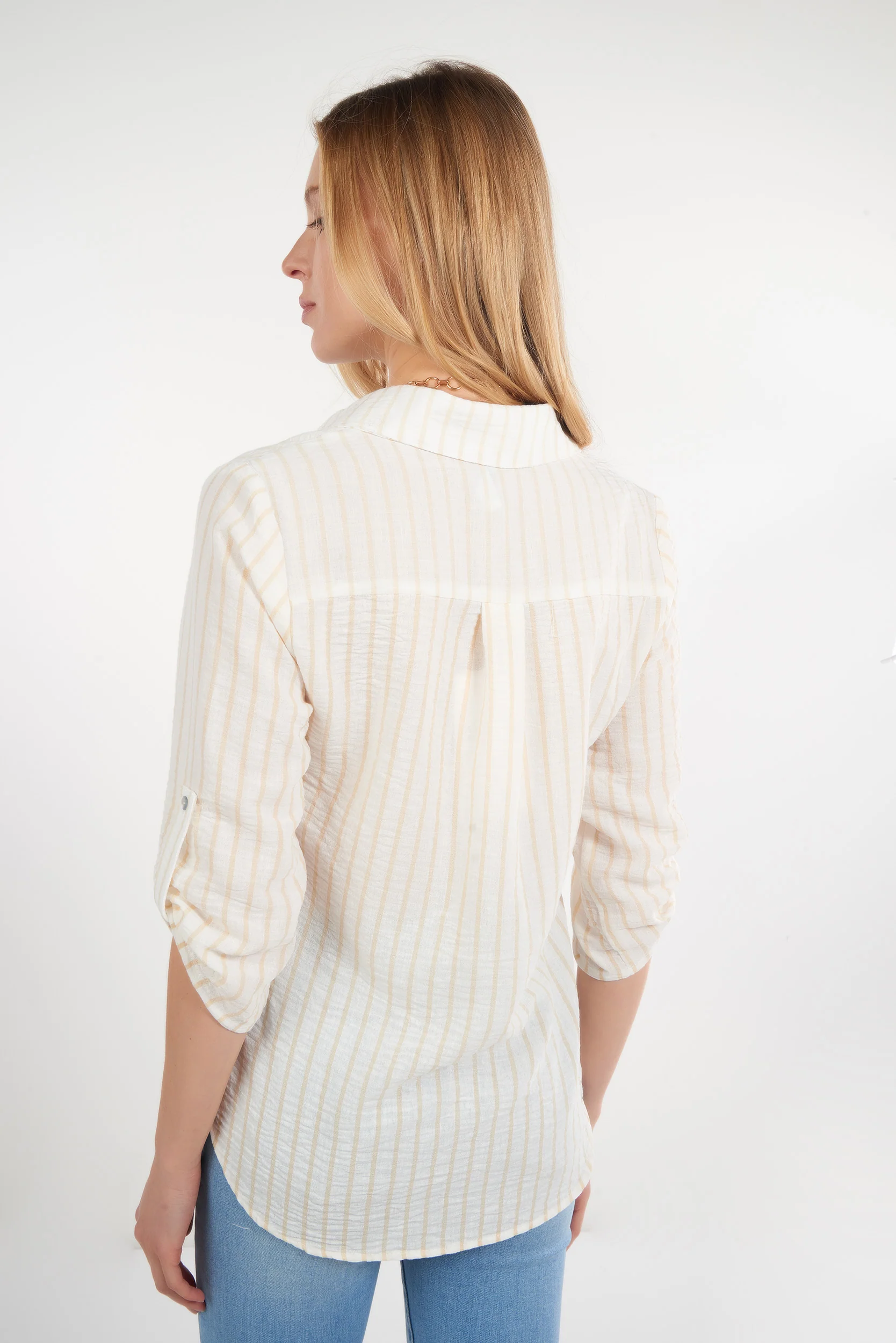 Blouse rayée à manches trois-quarts - PINGA-3 - (R-A19) - Image 10
