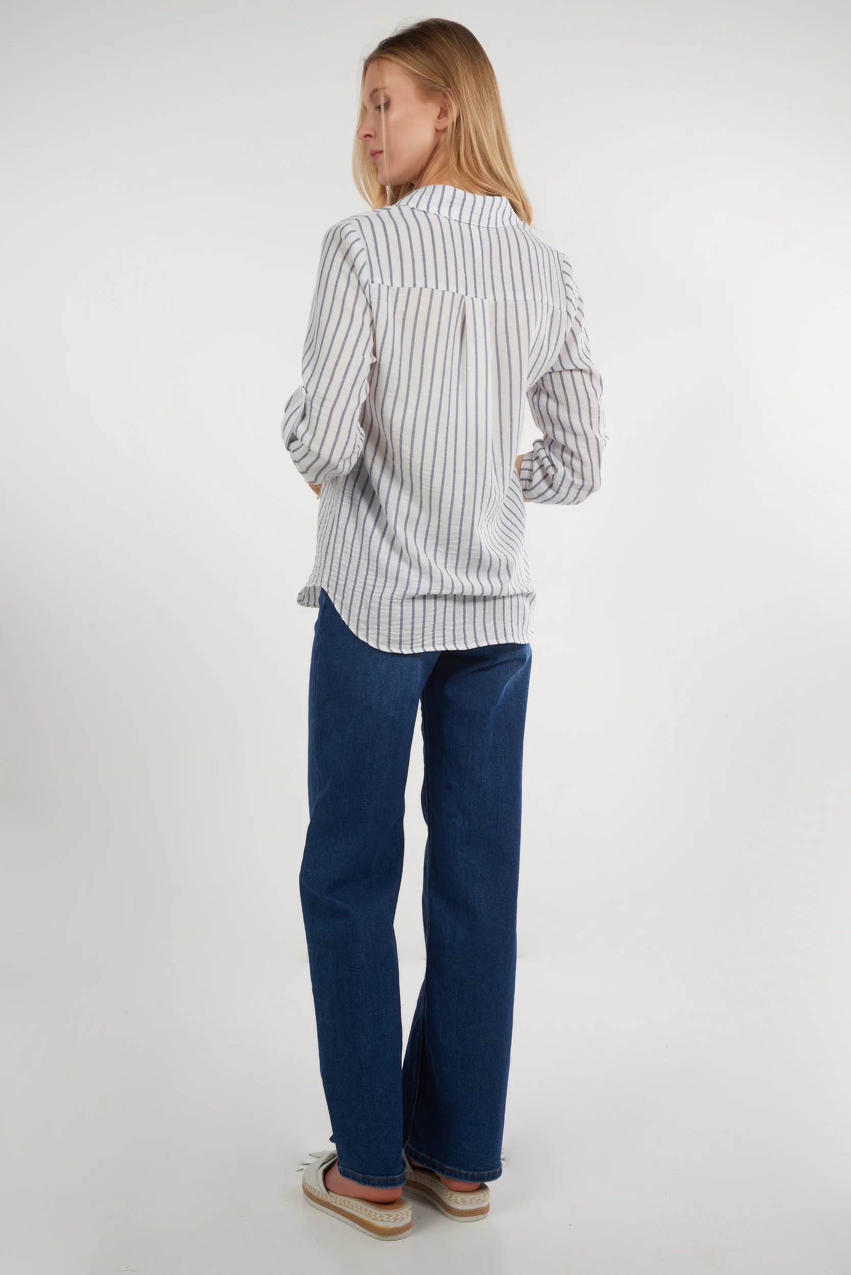 Blouse rayée à manches trois-quarts - PINGA-3 - (R-A19) - Image 6