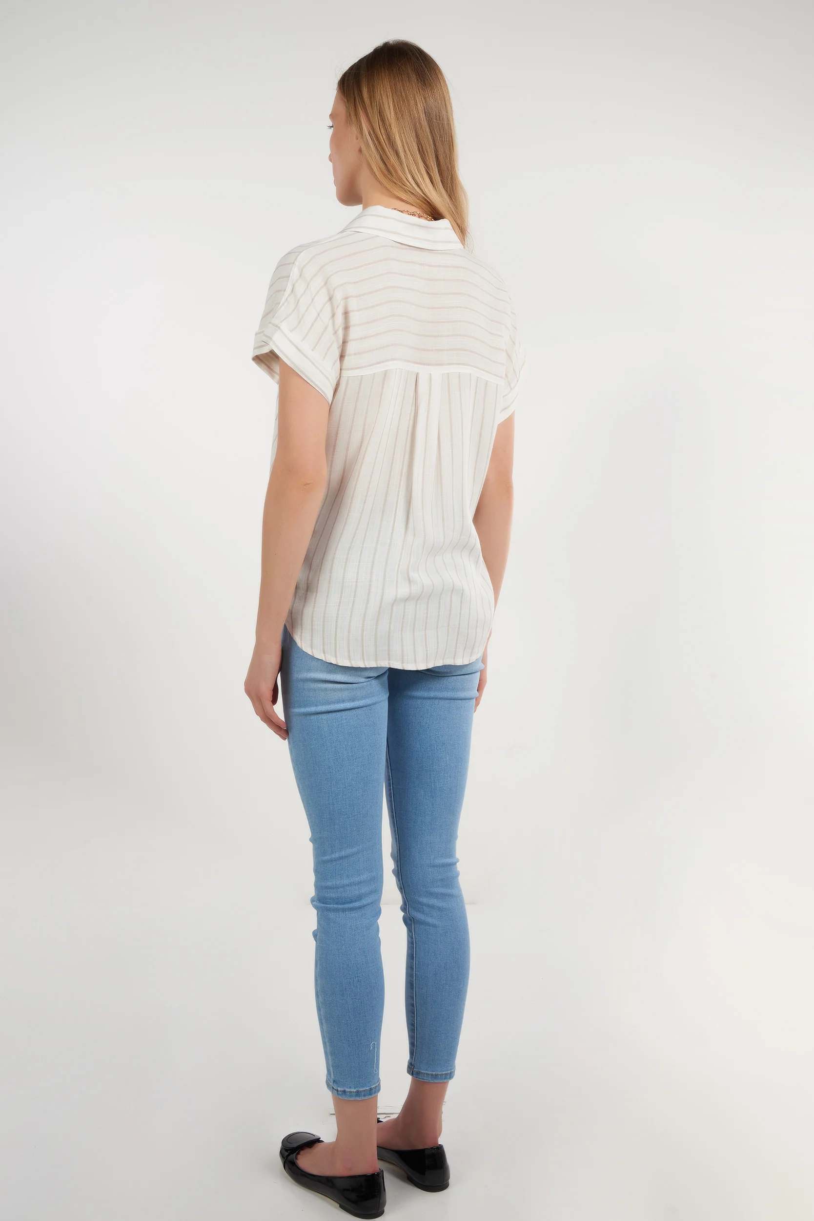 Blouse rayée à manches courtes - 19579 - (E-A10) - Image 12