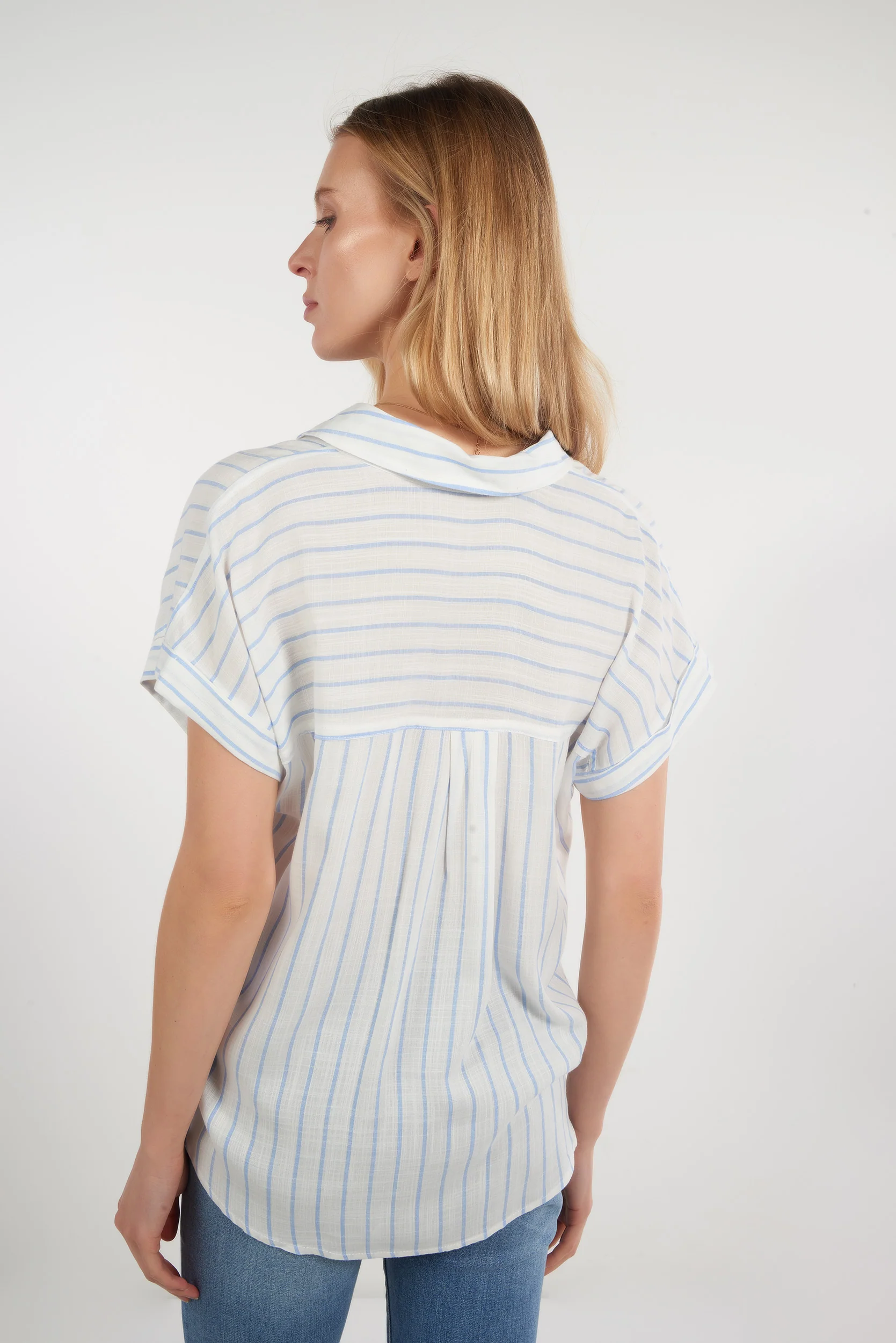 Blouse rayée à manches courtes - 19579 - (E-A10) - Image 3