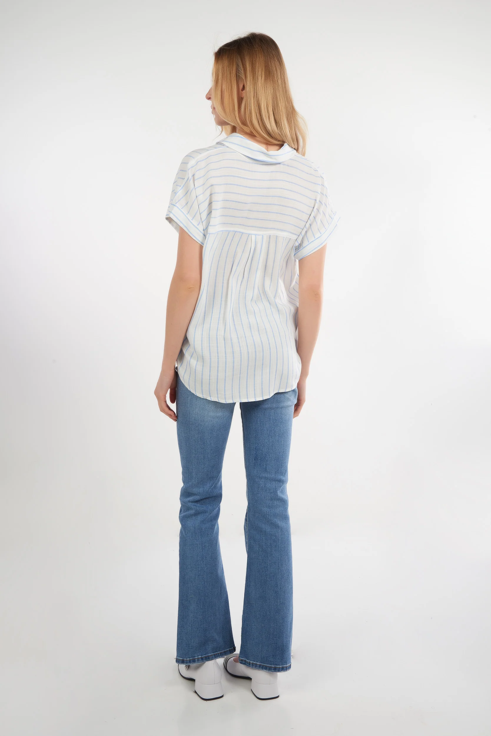 Blouse rayée à manches courtes - 19579 - (E-A10) - Image 6