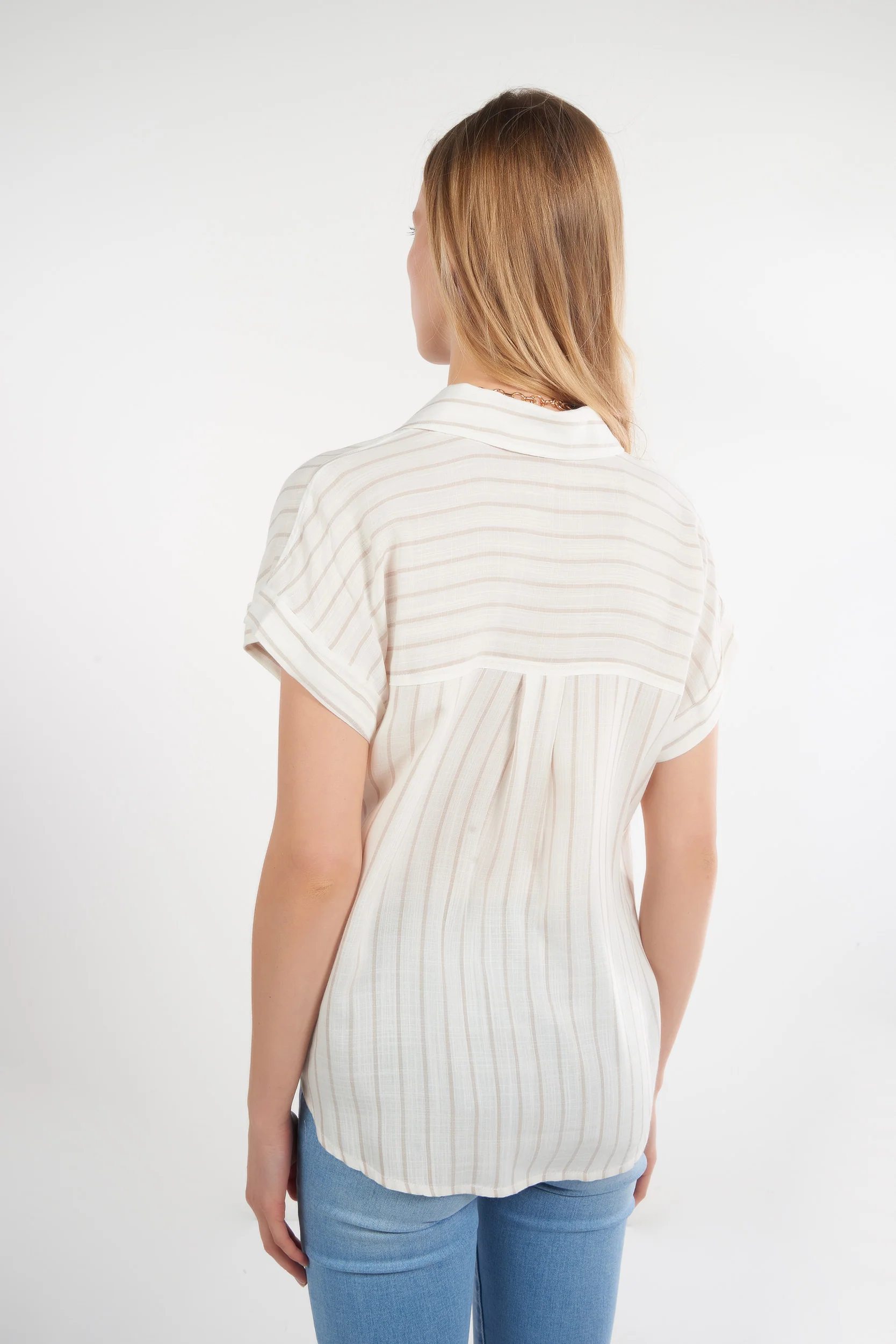 Blouse rayée à manches courtes - 19579 - (E-A10) - Image 9