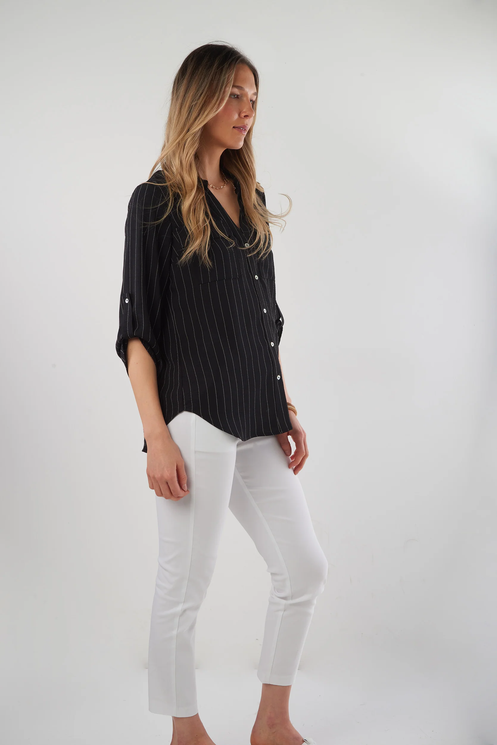 Blouse rayée à manches trois-quarts - PINOT-808 - (R-A7) - Image 14