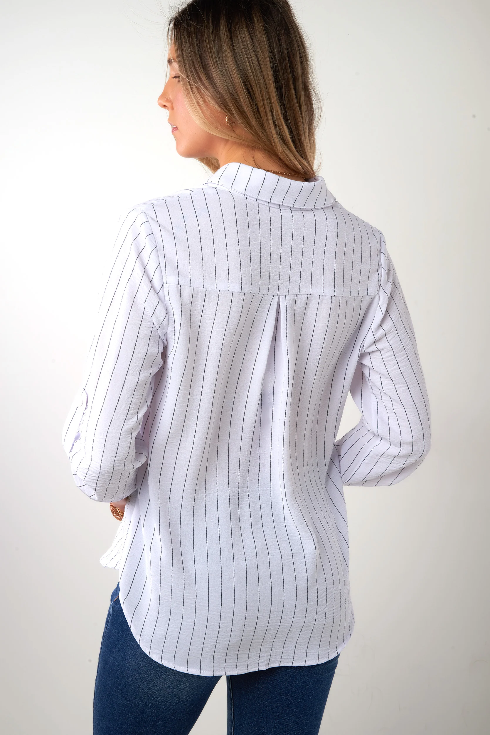 Blouse rayée à manches trois-quarts - PINOT-808 - (R-A7) - Image 3