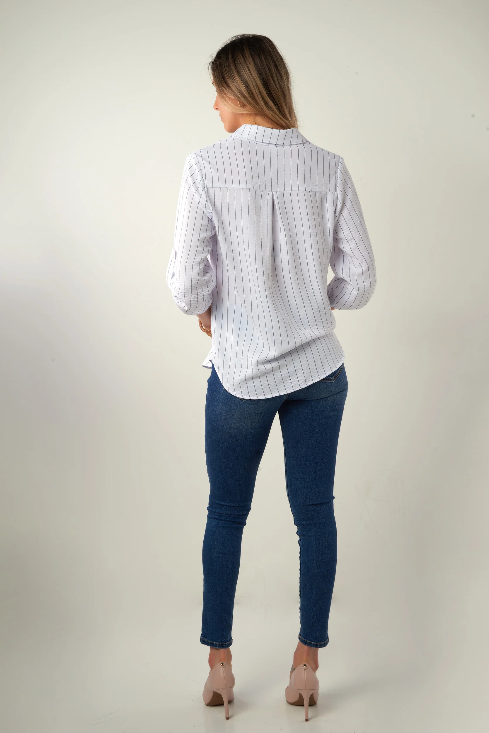 Blouse rayée à manches trois-quarts - PINOT-808 - (R-A7) - Image 6