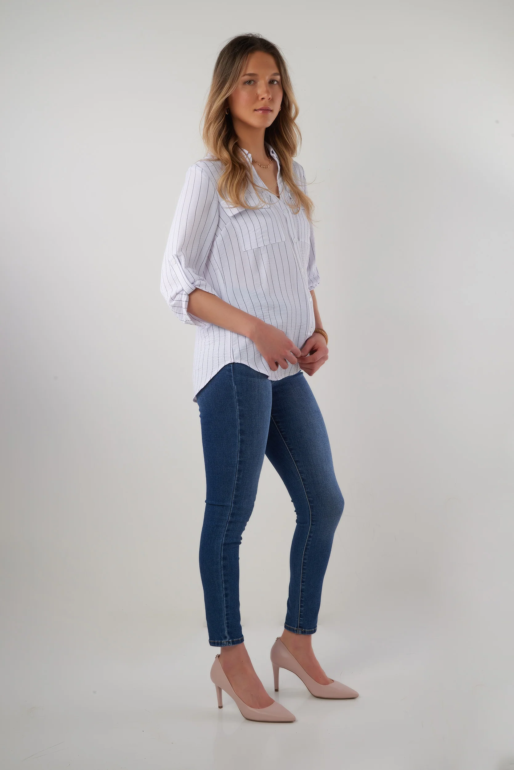 Blouse rayée à manches trois-quarts - PINOT-808 - (R-A7) - Image 7