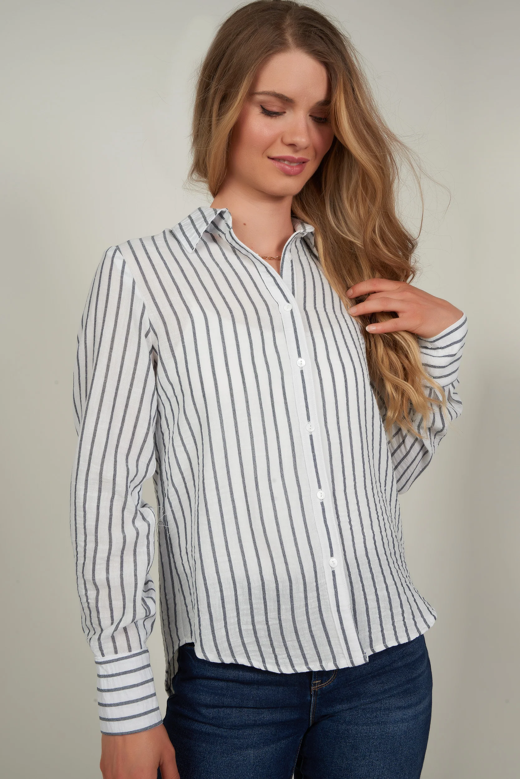 Blouse rayée - GOLDY-Y2 - (R-B9) - Image 3