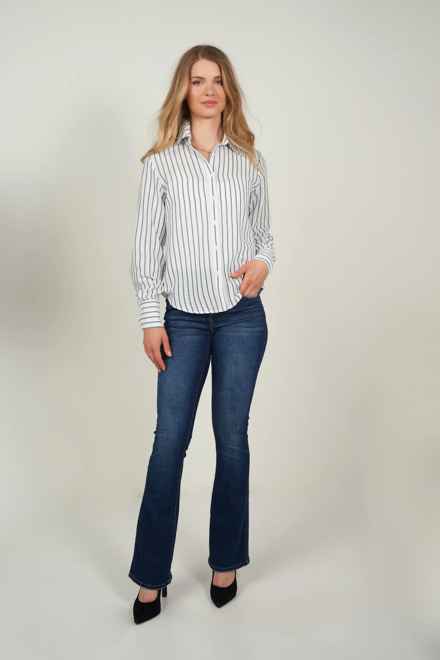Blouse rayée - GOLDY-Y2 - (R-B9) - Image 4