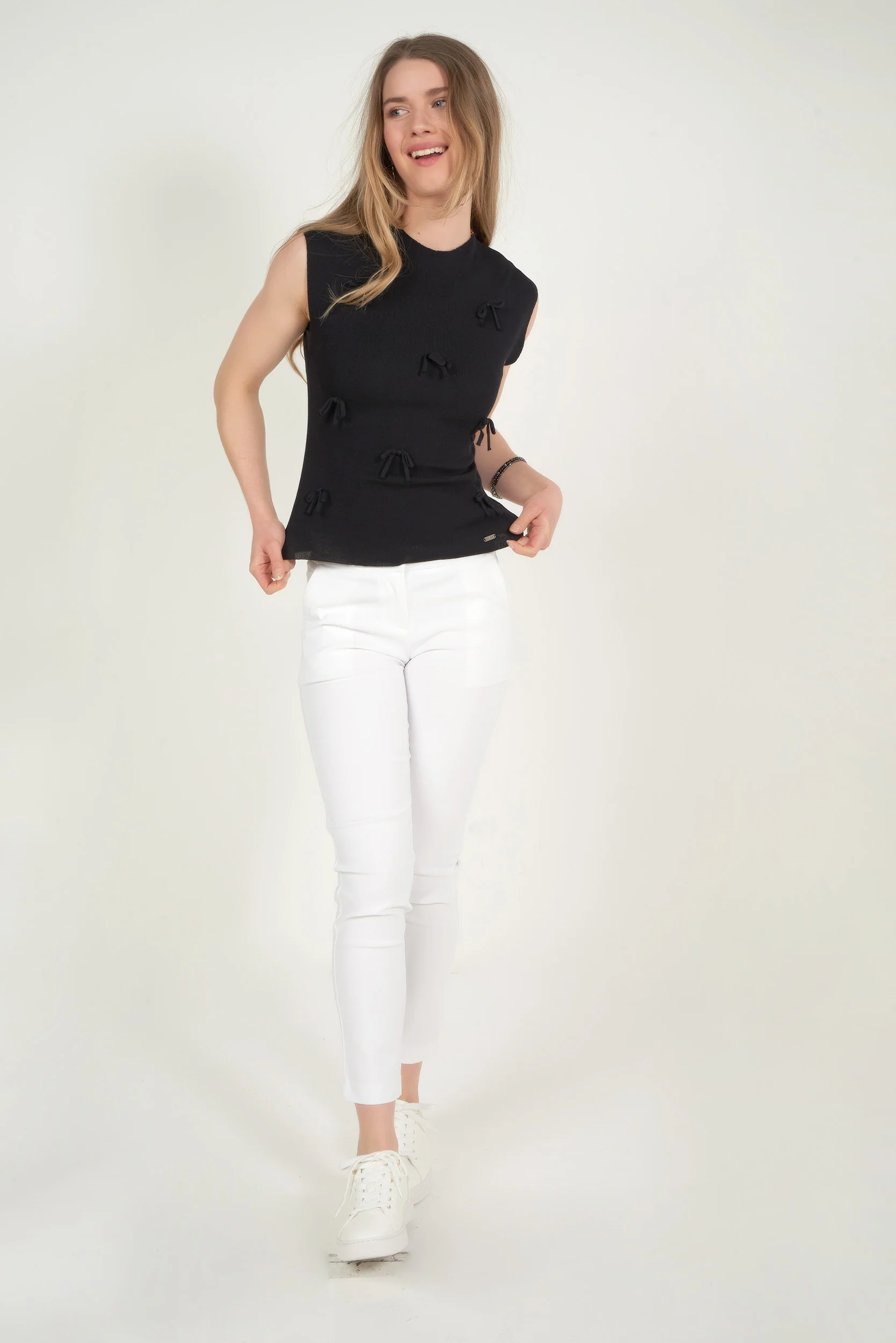 Haut sans manches à petits nœuds pour femme - JENNAH - (E-A10) - Image 10