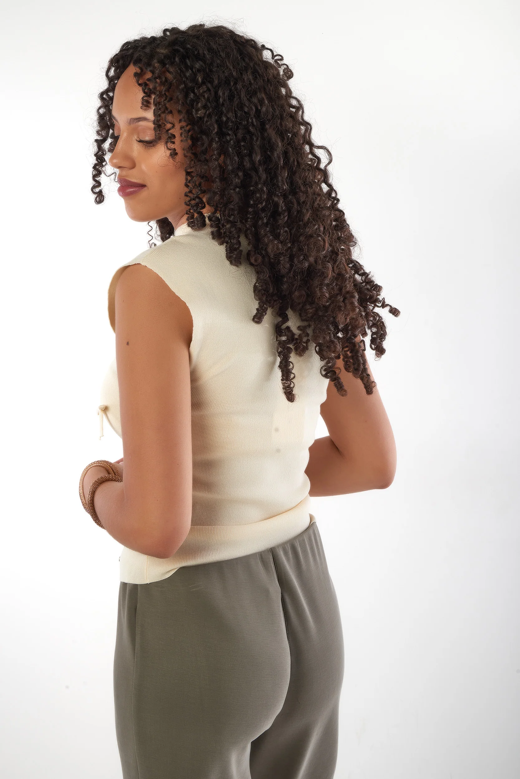 Haut sans manches à petits nœuds pour femme - JENNAH - (E-A10) - Image 15