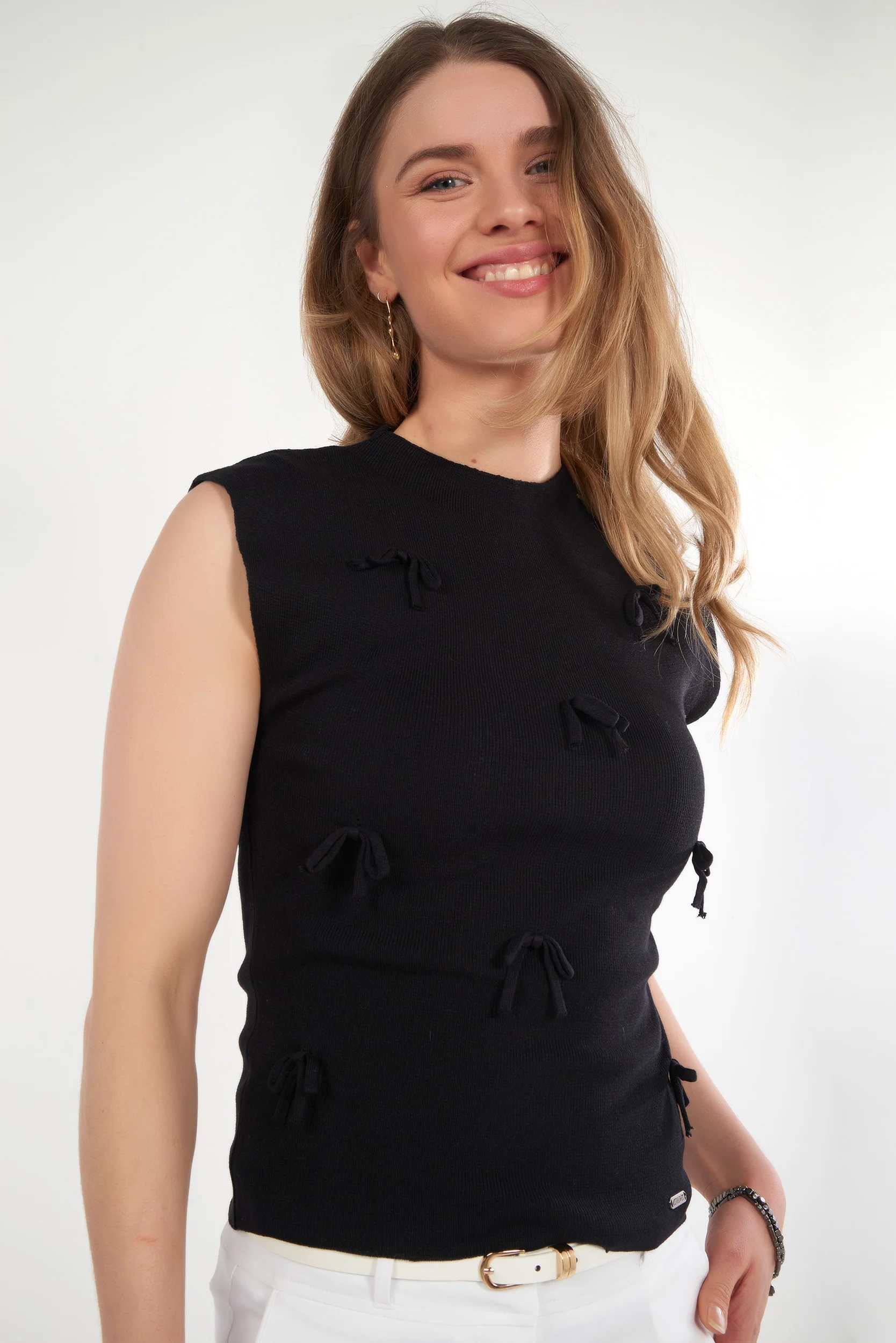 Haut sans manches à petits nœuds pour femme - JENNAH - (E-A10) - Image 7