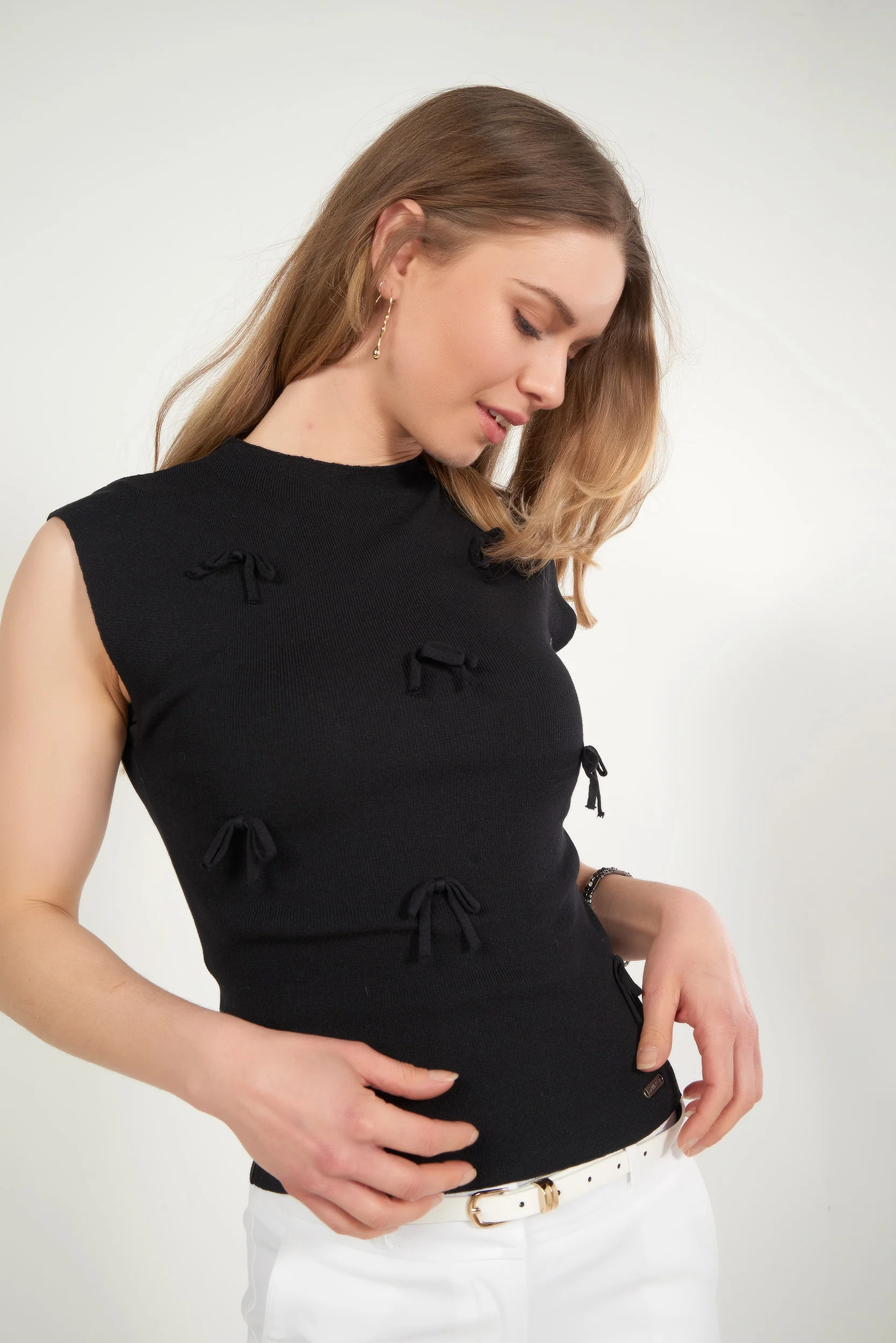 Haut sans manches à petits nœuds pour femme - JENNAH - (E-A10) - Image 8