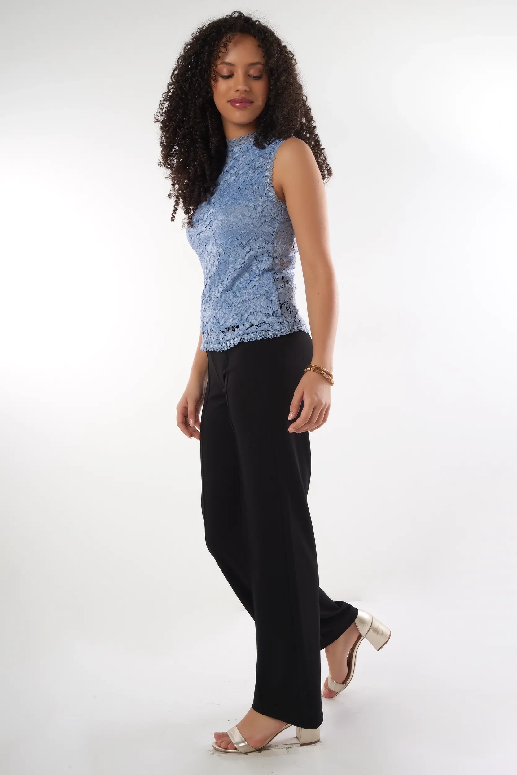 Haut sans manches en dentelle - BLANCHE - (E-B1) - Image 12