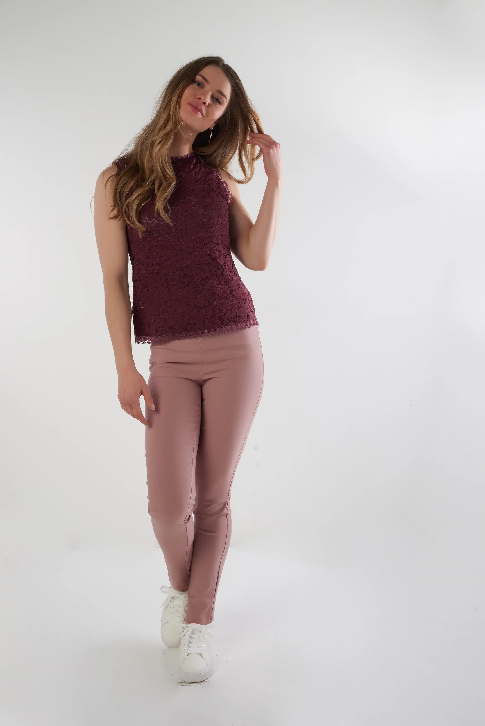 Haut sans manches en dentelle - BLANCHE - (E-B1) - Image 18