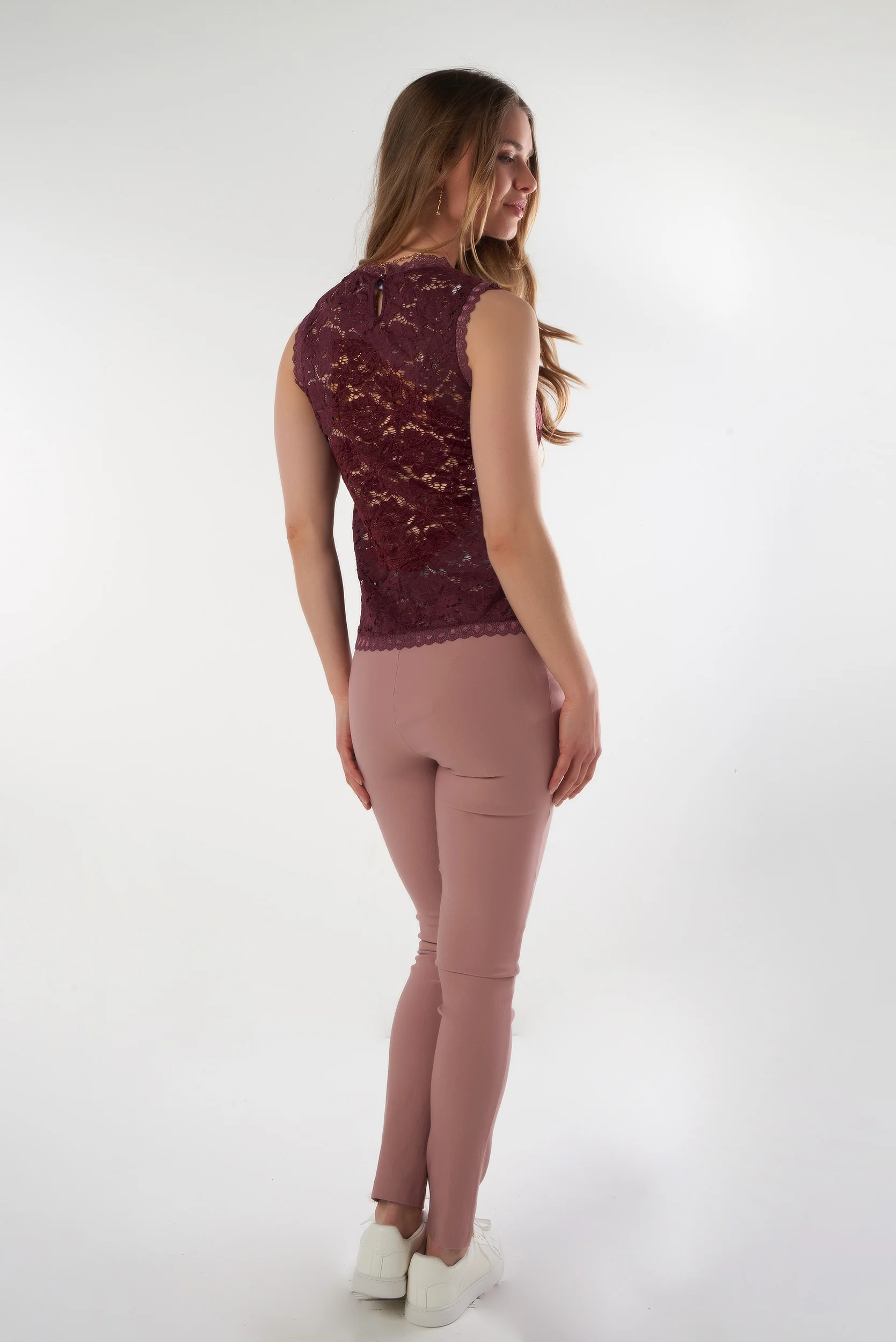Haut sans manches en dentelle - BLANCHE - (E-B1) - Image 20