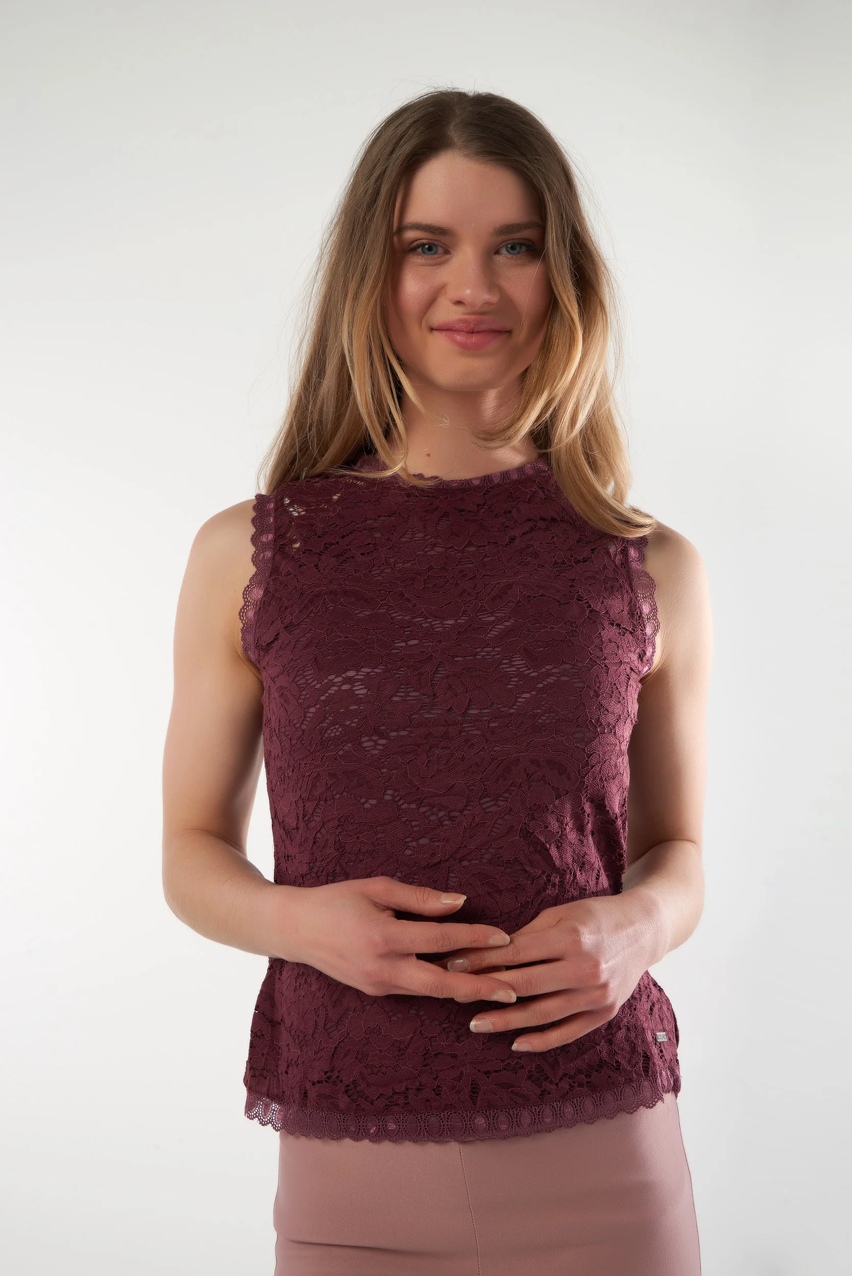 Haut sans manches en dentelle - BLANCHE - (E-B1) - Image 21
