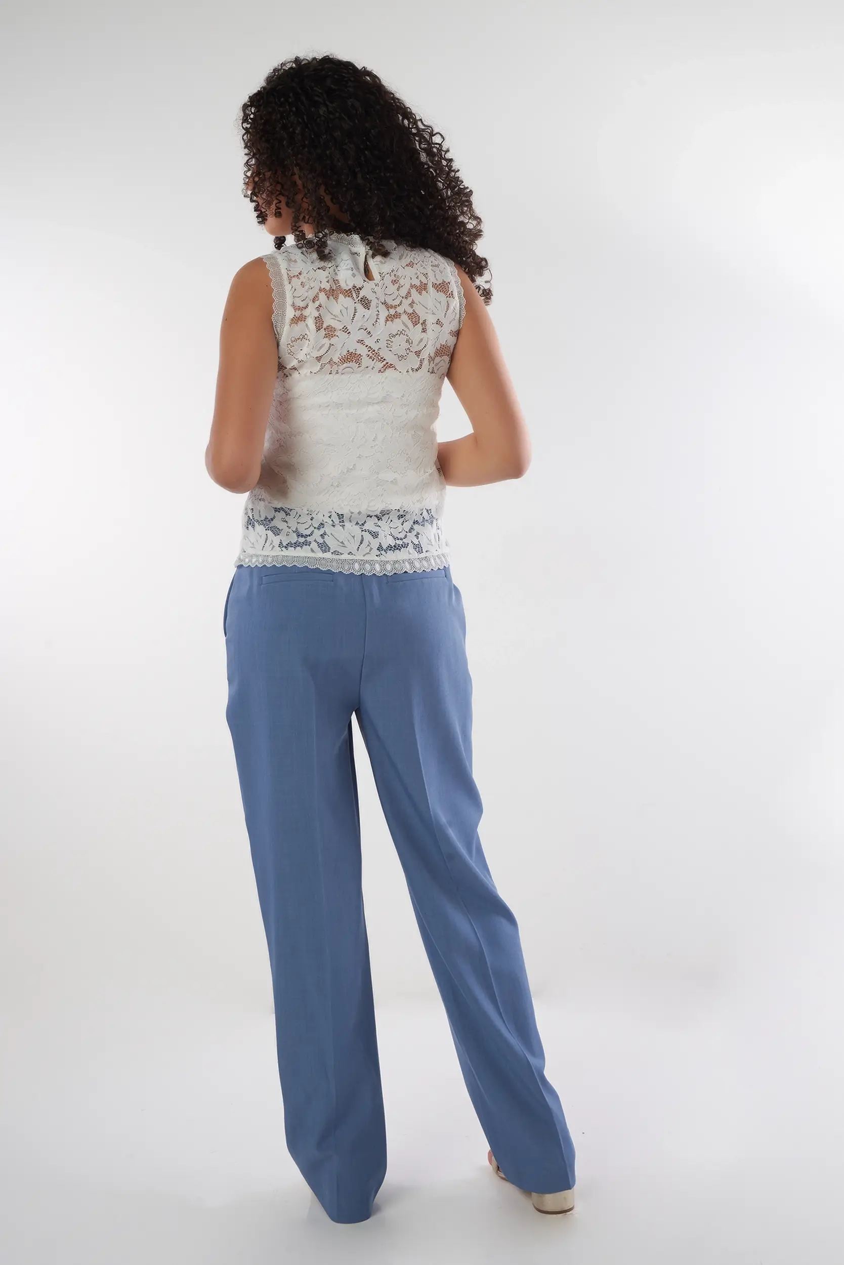 Haut sans manches en dentelle - BLANCHE - (E-B1) - Image 6
