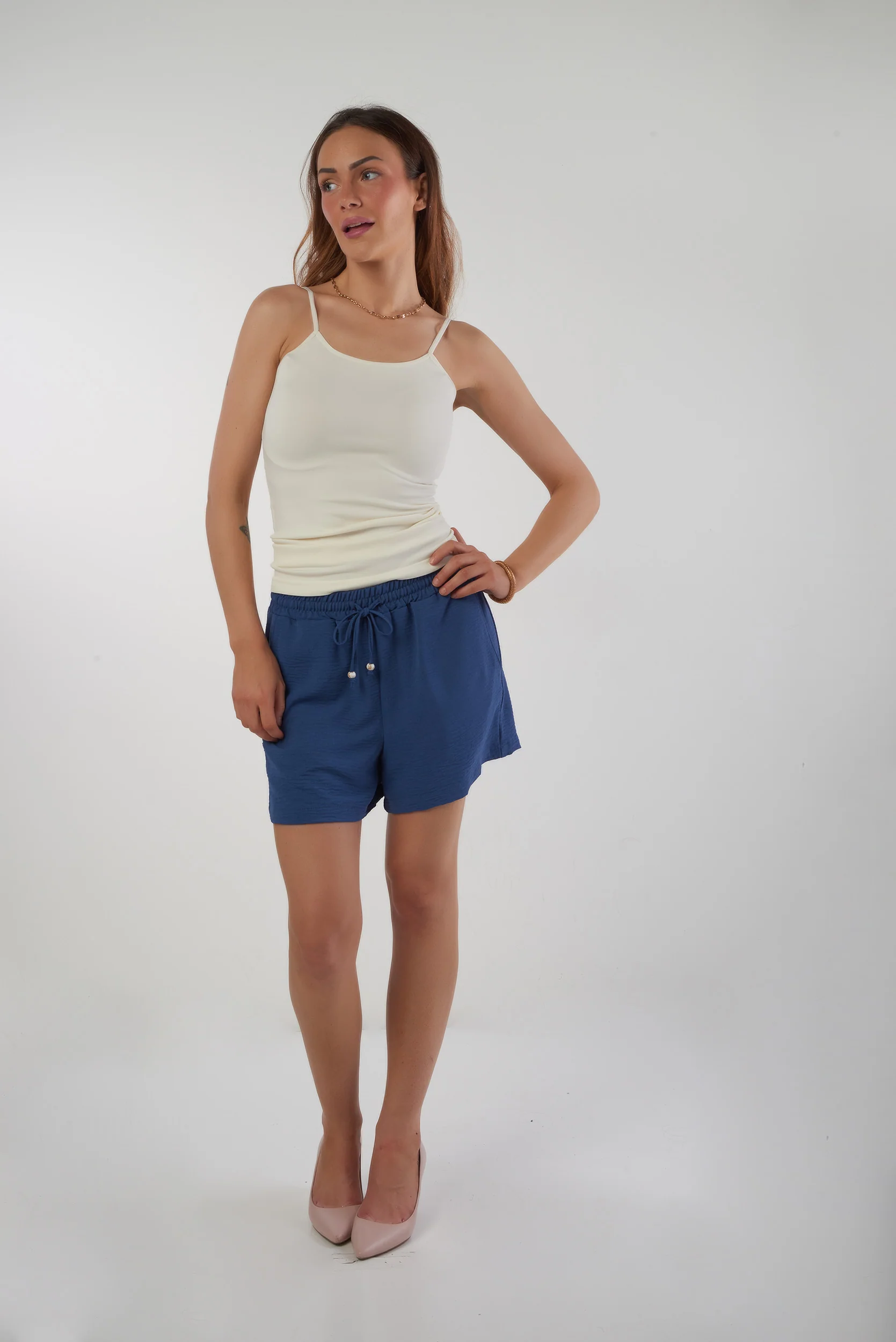 Camisole longue à bretelles fines - T-03R - (E-B17) - Image 11