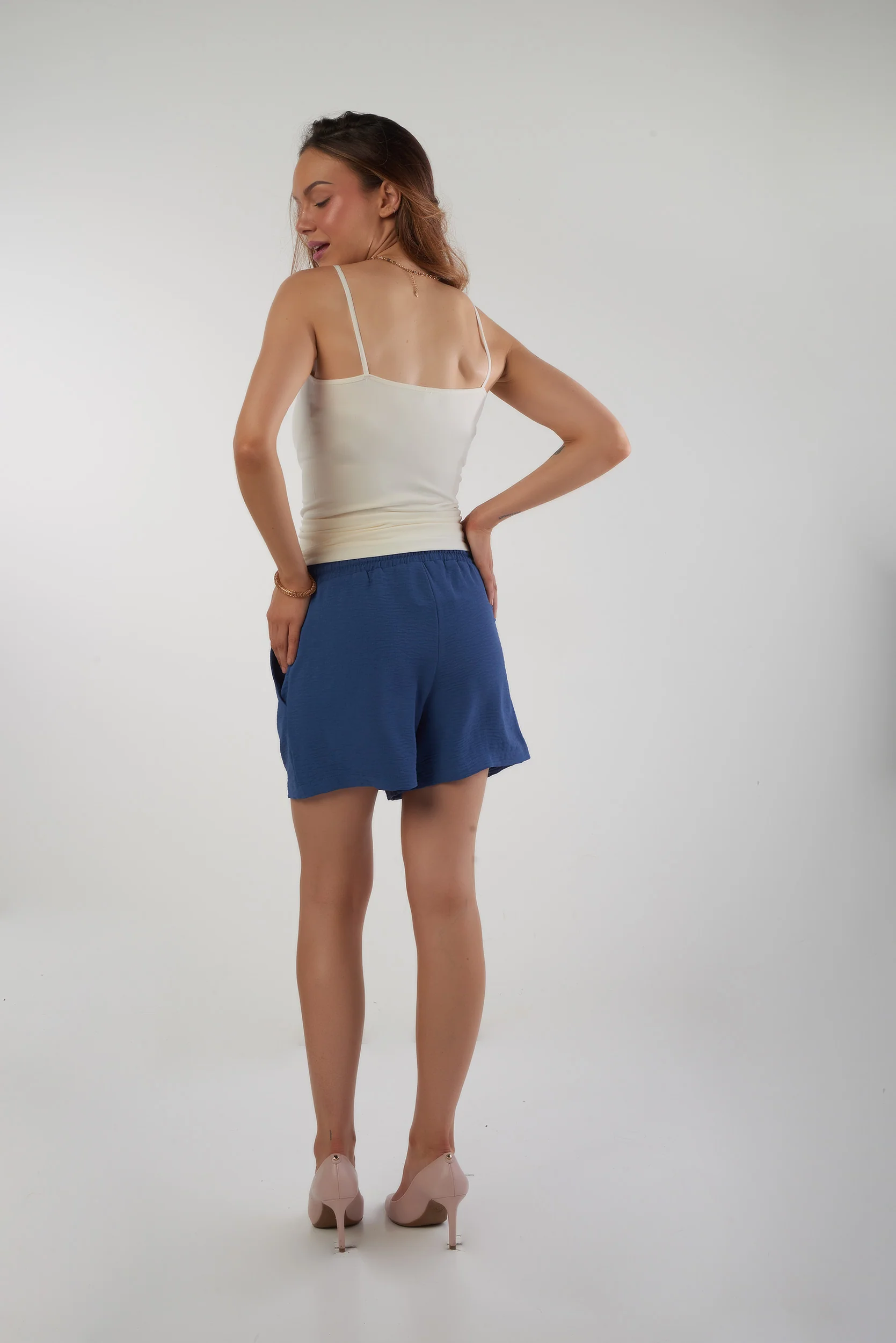 Camisole longue à bretelles fines - T-03R - (E-B17) - Image 12
