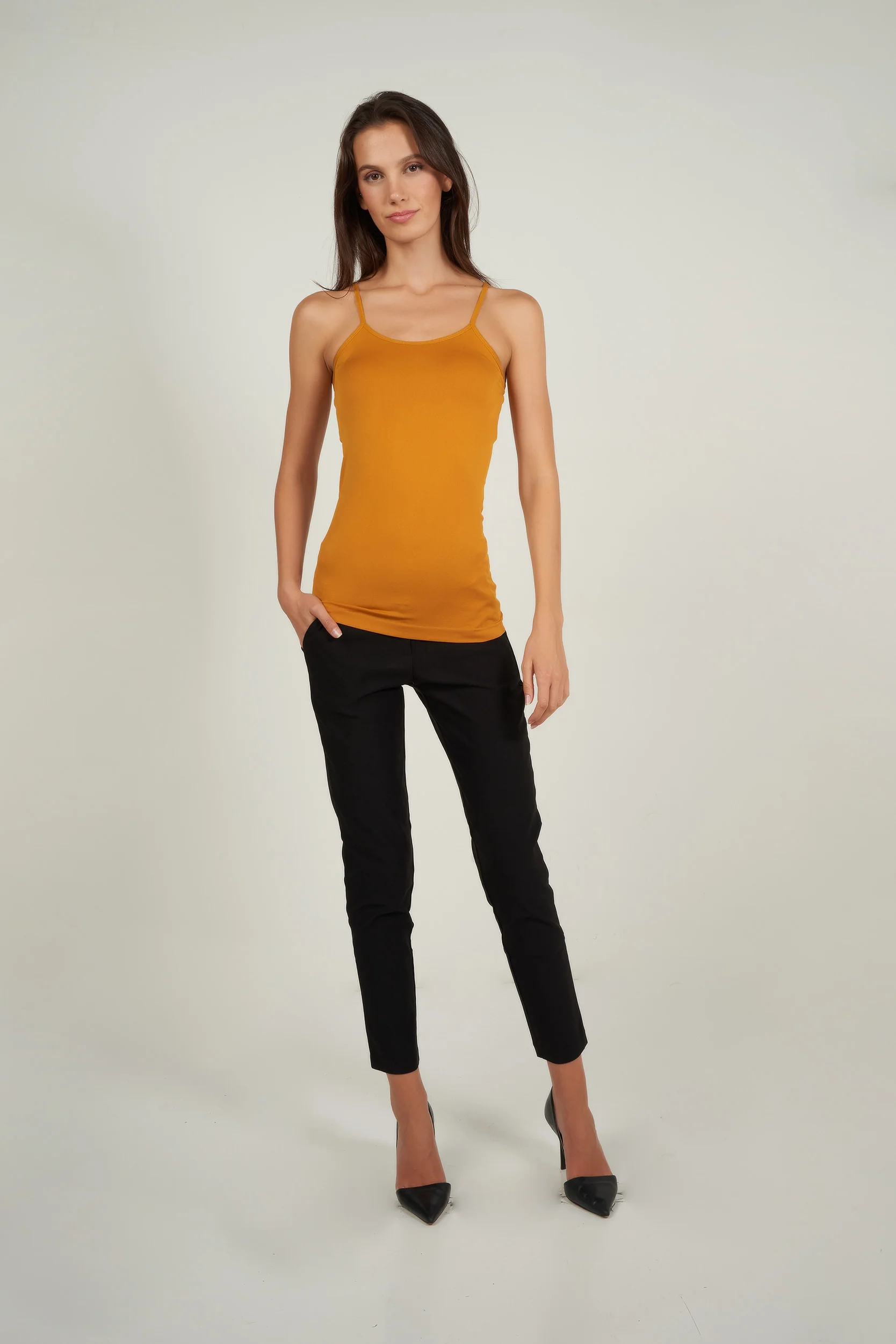Camisole longue à bretelles fines - T-03R - (E-B17) - Image 30