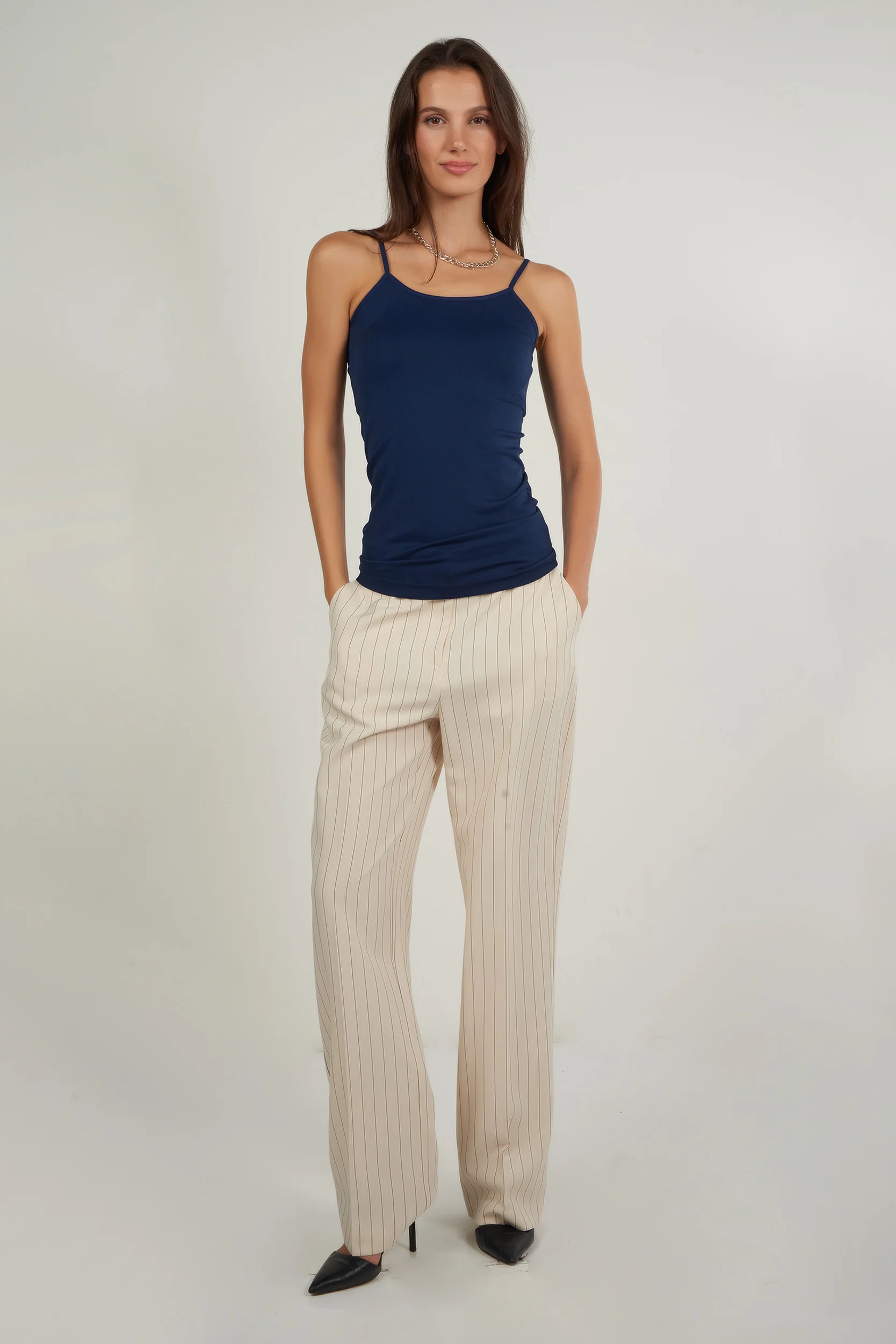 Camisole longue à bretelles fines - T-03R - (E-B17) - Image 34