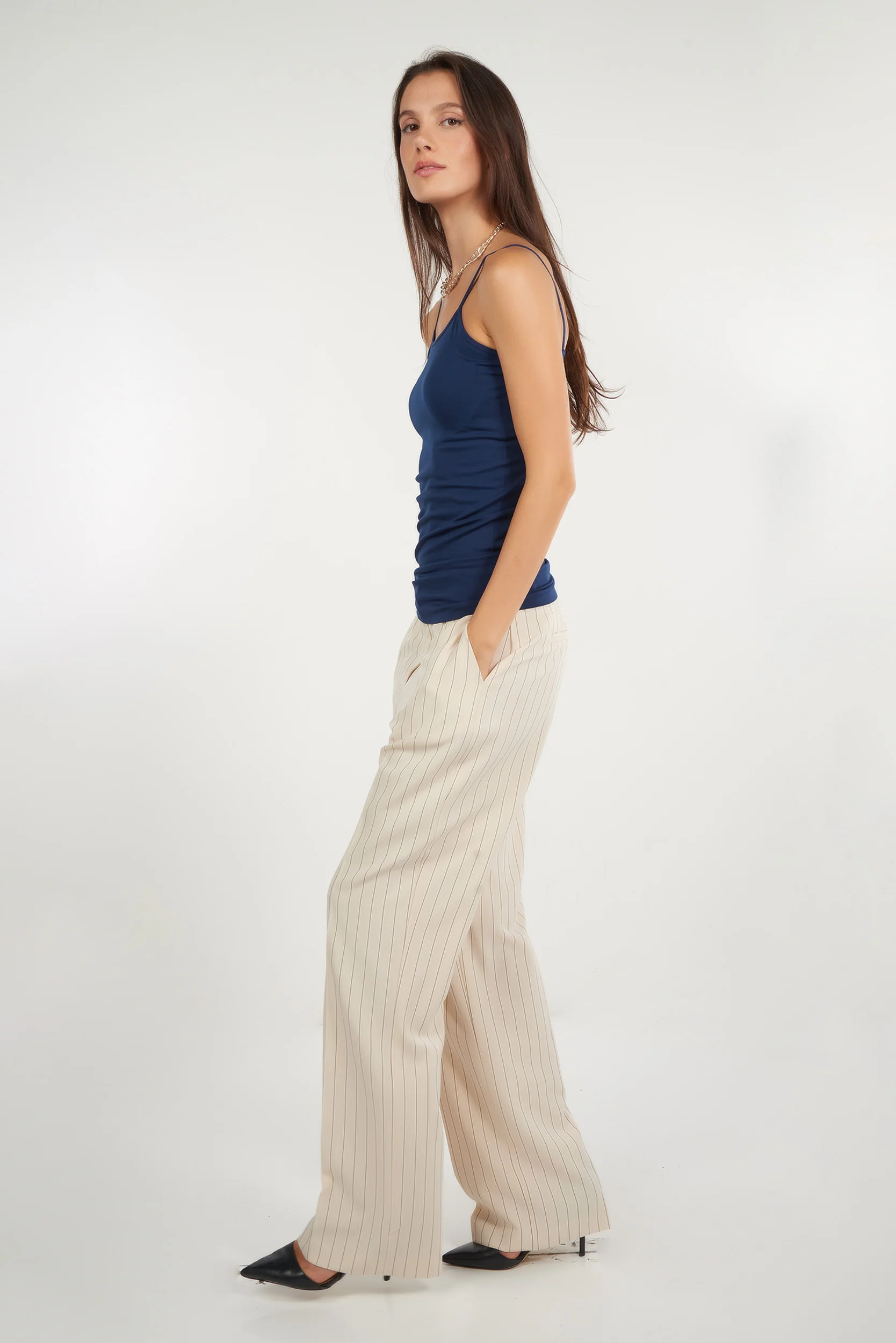 Camisole longue à bretelles fines - T-03R - (E-B17) - Image 36