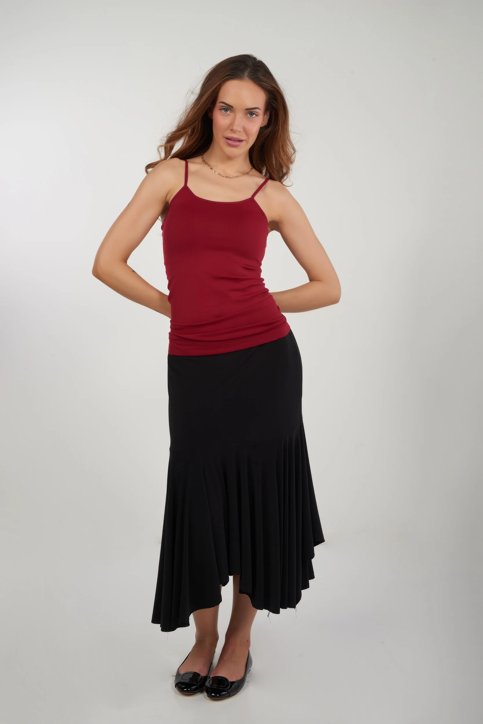 Camisole longue à bretelles fines - T-03R - (E-B17) - Image 5