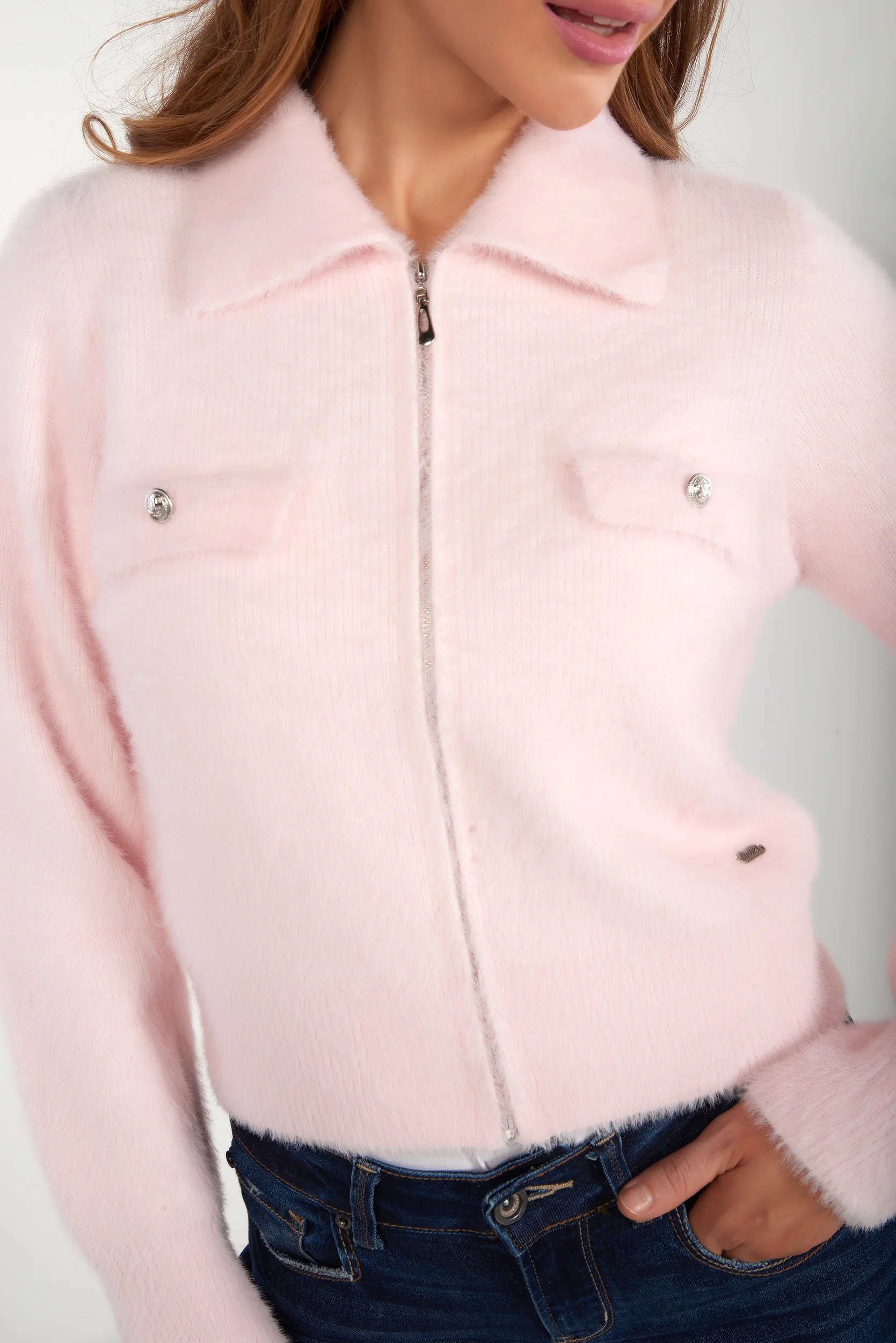 Cardigan fluffy avec zip - VALESKA - (E-B8) - Image 13