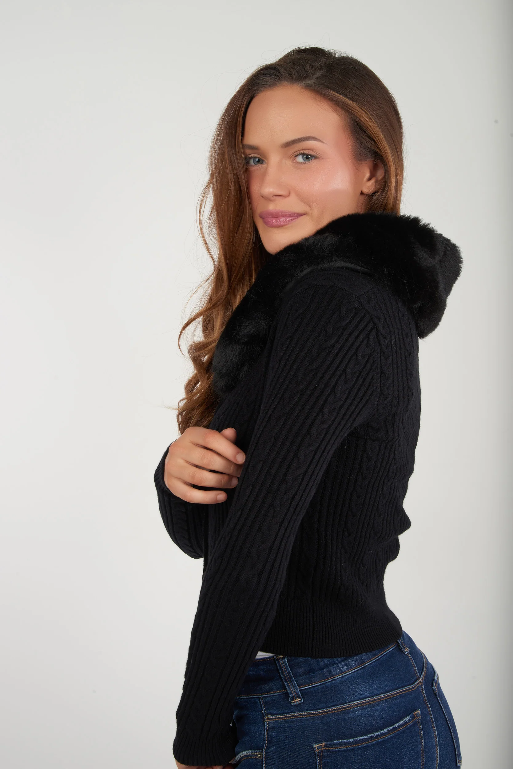 Cardigan à col en fourrure - PINA - (E-B8) - Image 12